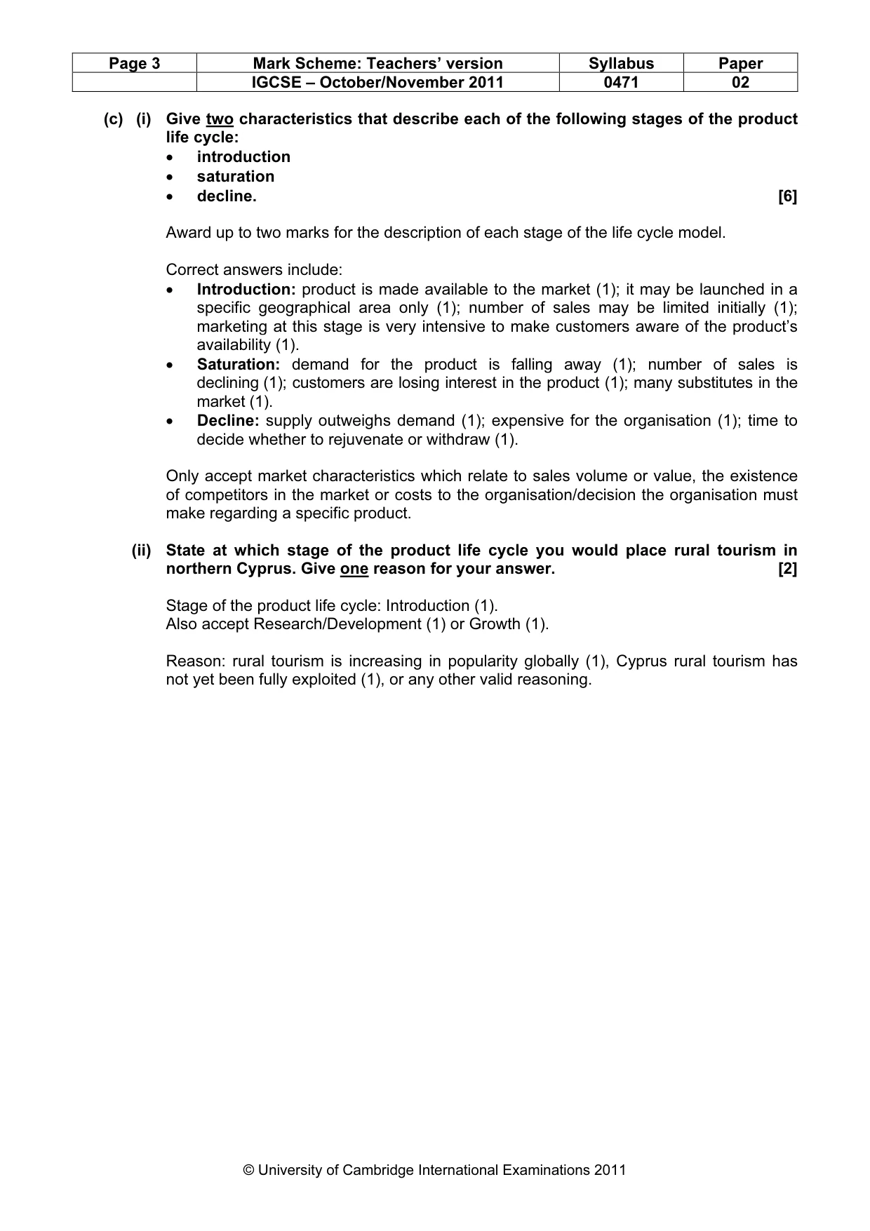 Mark scheme, page 3 of 10