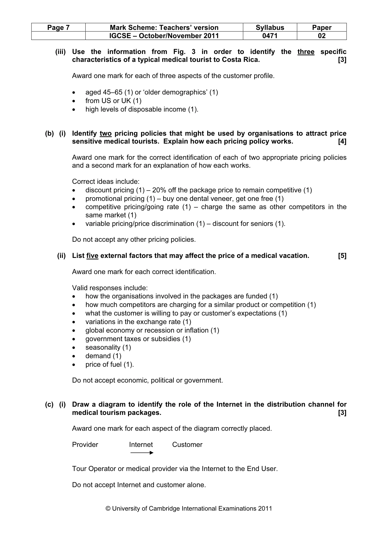 Mark scheme, page 7 of 10