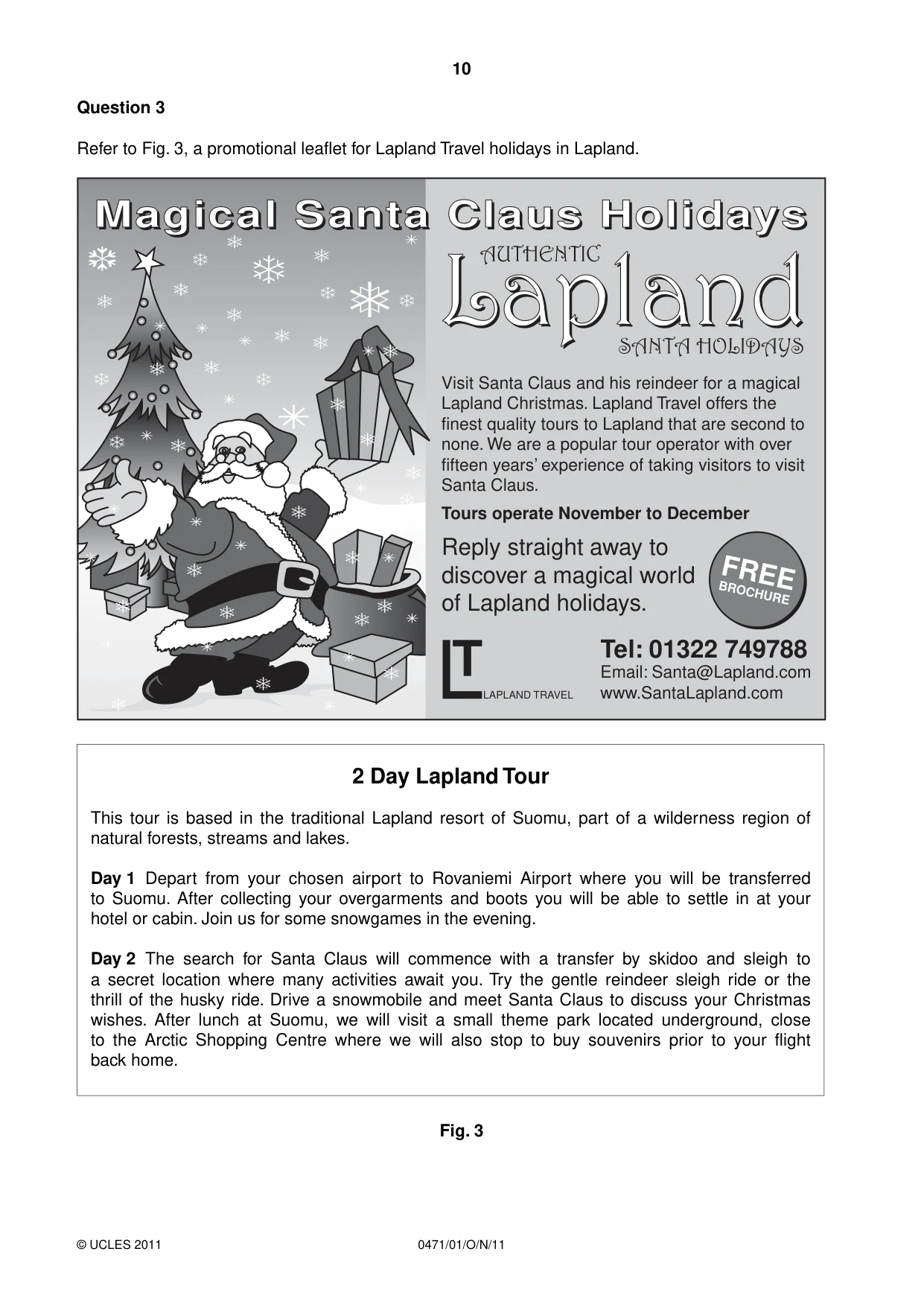 Cambridge IGCSE Travel and Tourism 0471 2011 Oct/Nov Paper 1 · Variant 1 question paper, page 10 of 16