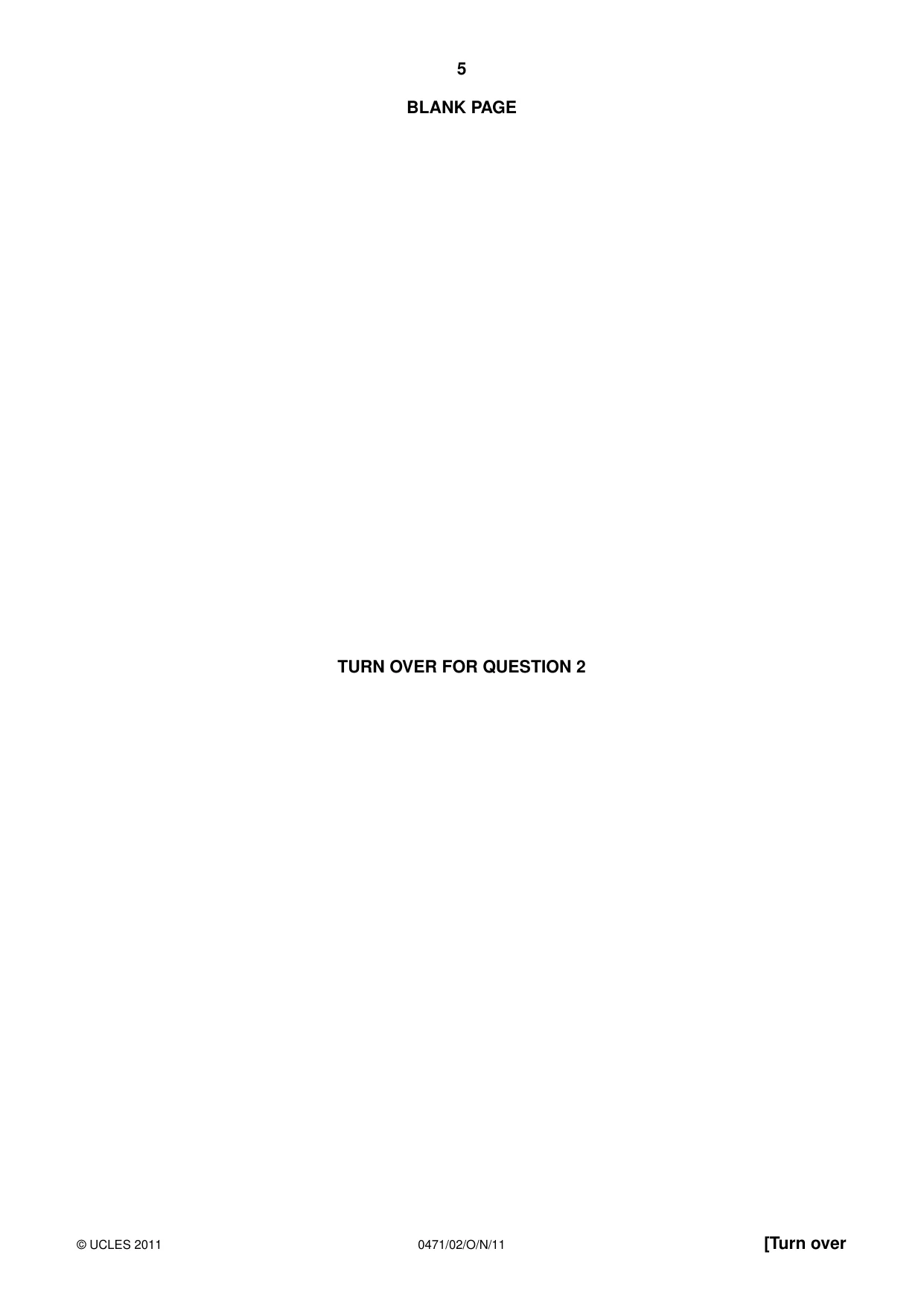 Cambridge IGCSE Travel and Tourism 0471 2011 Oct/Nov Paper 2 · Variant 1 question paper, page 5 of 16