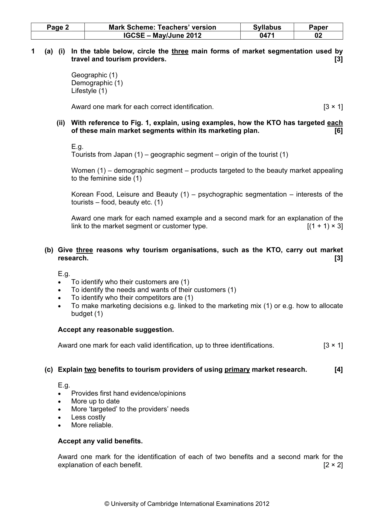 Mark scheme, page 2 of 9