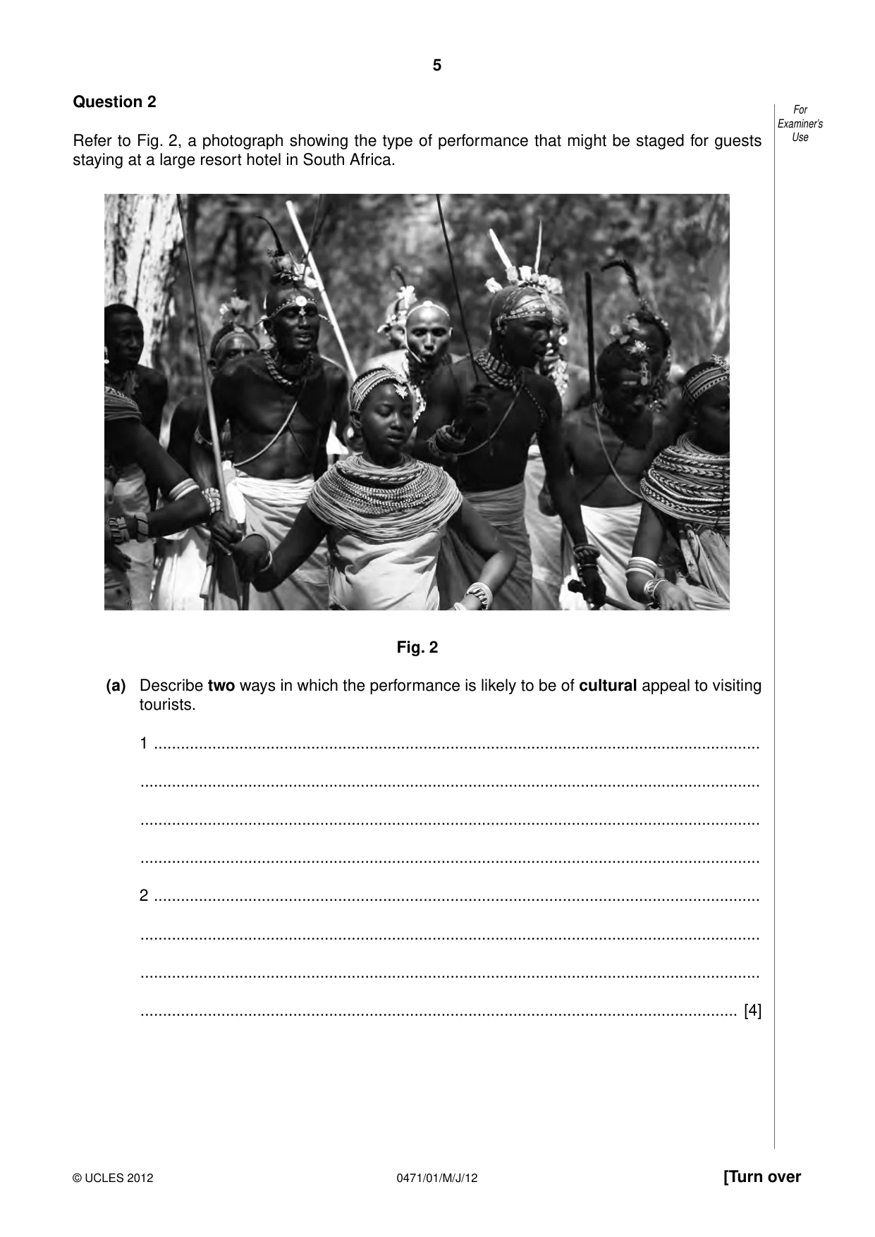 Cambridge IGCSE Travel and Tourism 0471 2012 May/June Paper 1 · Variant 1 question paper, page 5 of 16
