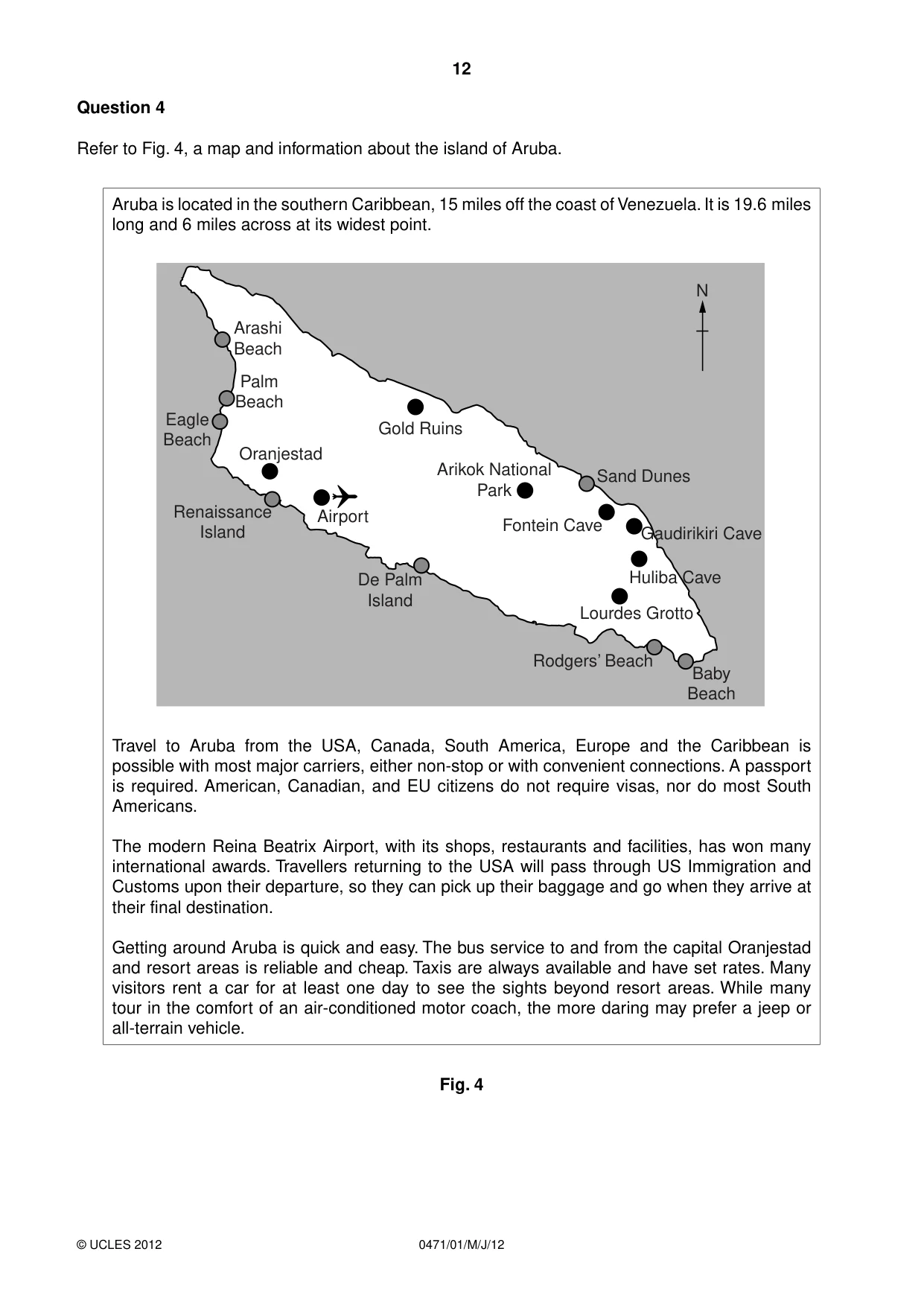 Cambridge IGCSE Travel and Tourism 0471 2012 May/June Paper 1 · Variant 1 question paper, page 12 of 16