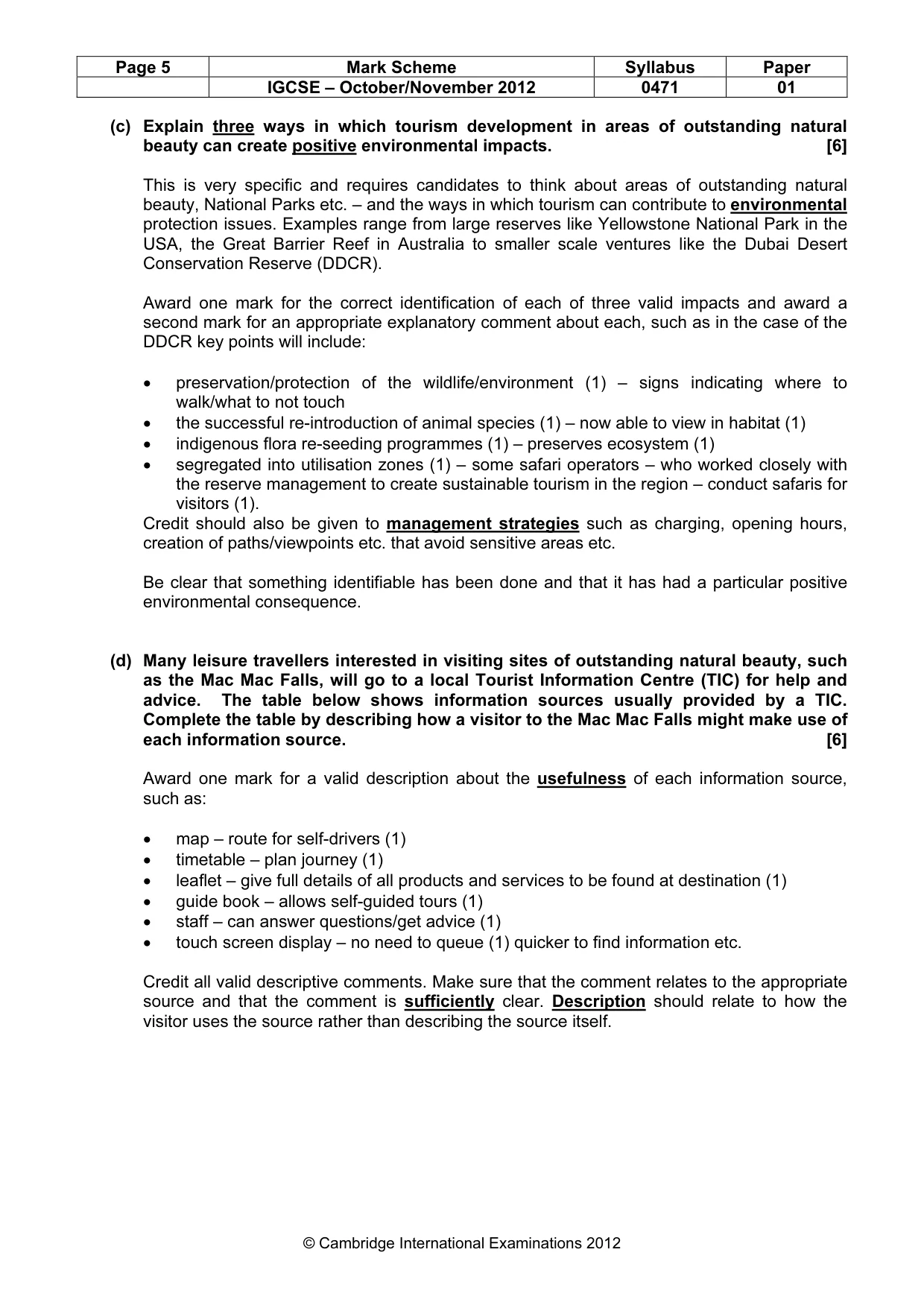 Mark scheme, page 5 of 11