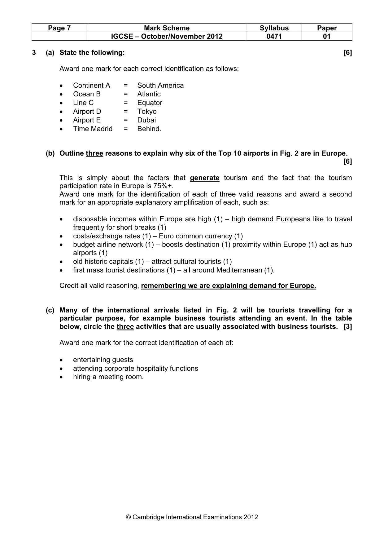 Mark scheme, page 7 of 11