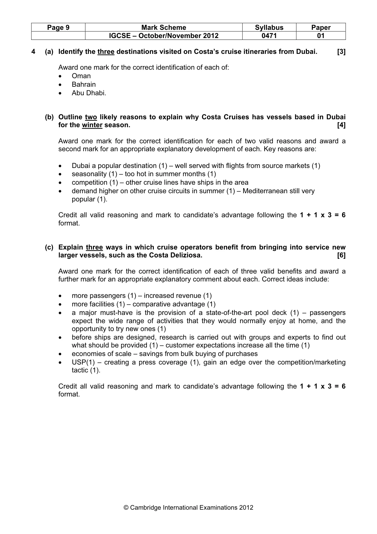 Mark scheme, page 9 of 11