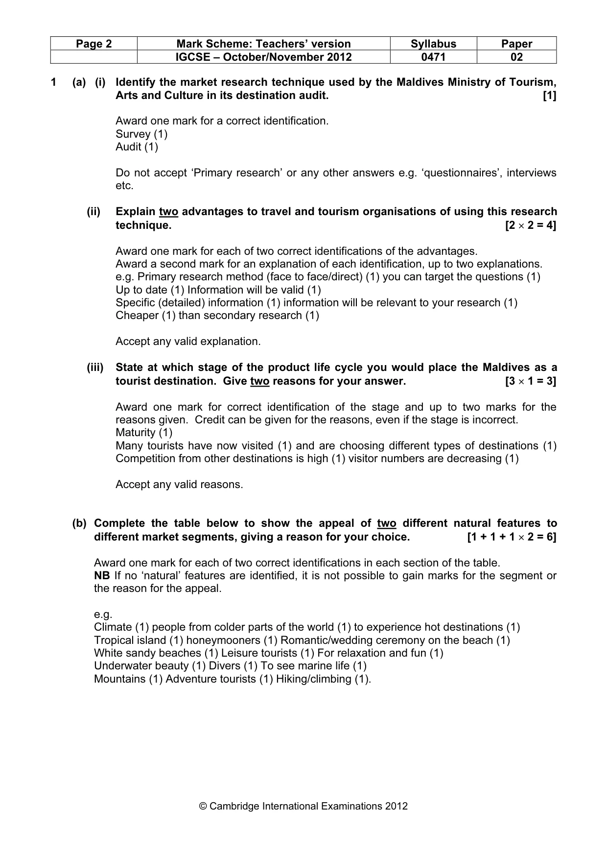 Mark scheme, page 2 of 9