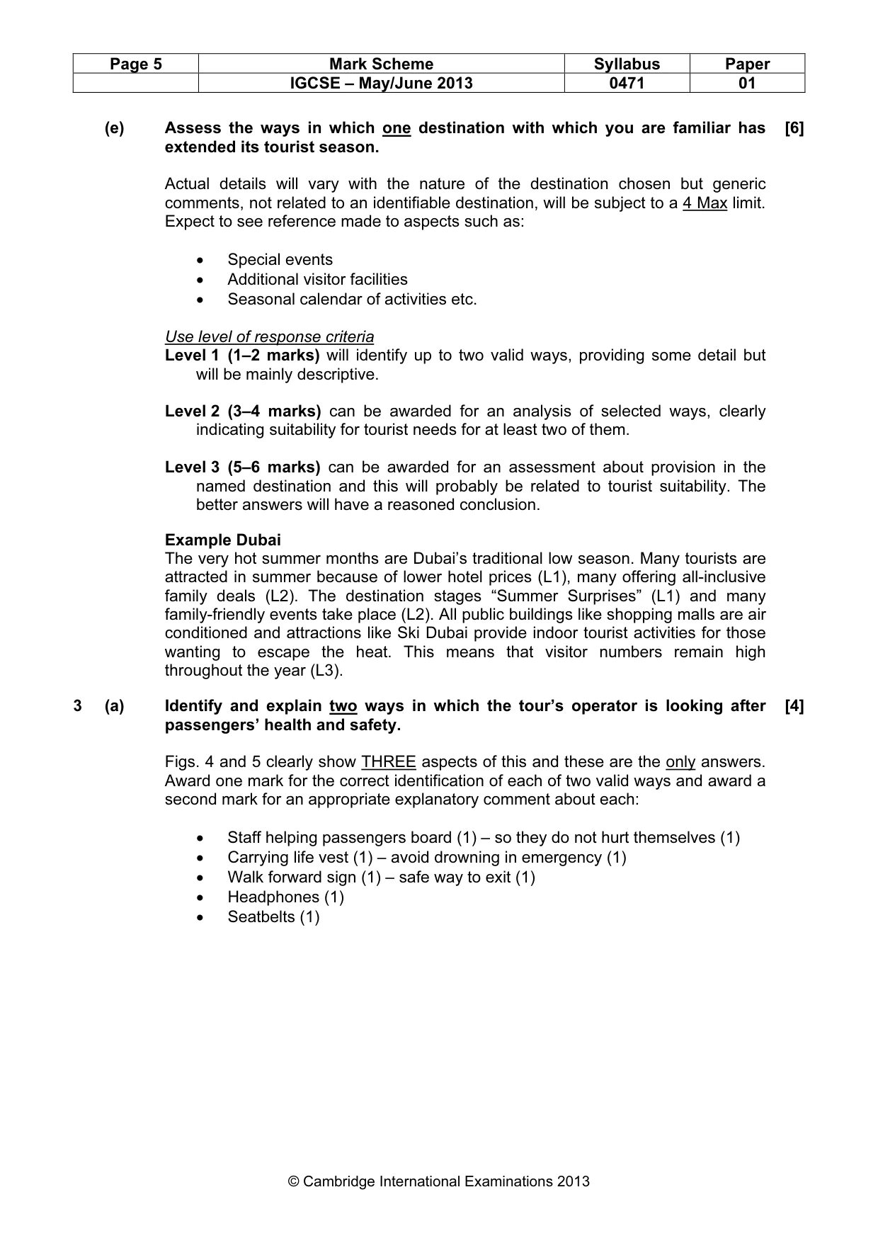 Mark scheme, page 5 of 9