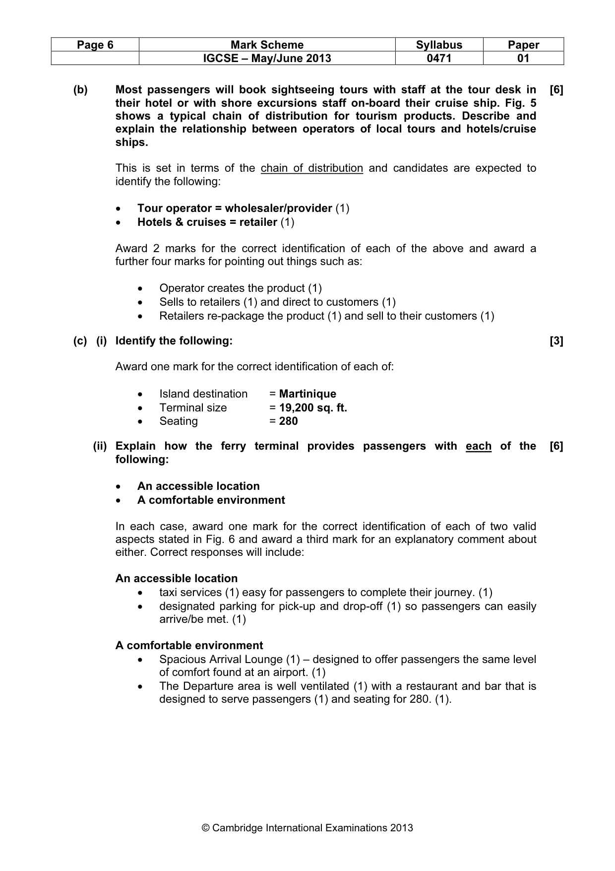 Mark scheme, page 6 of 9