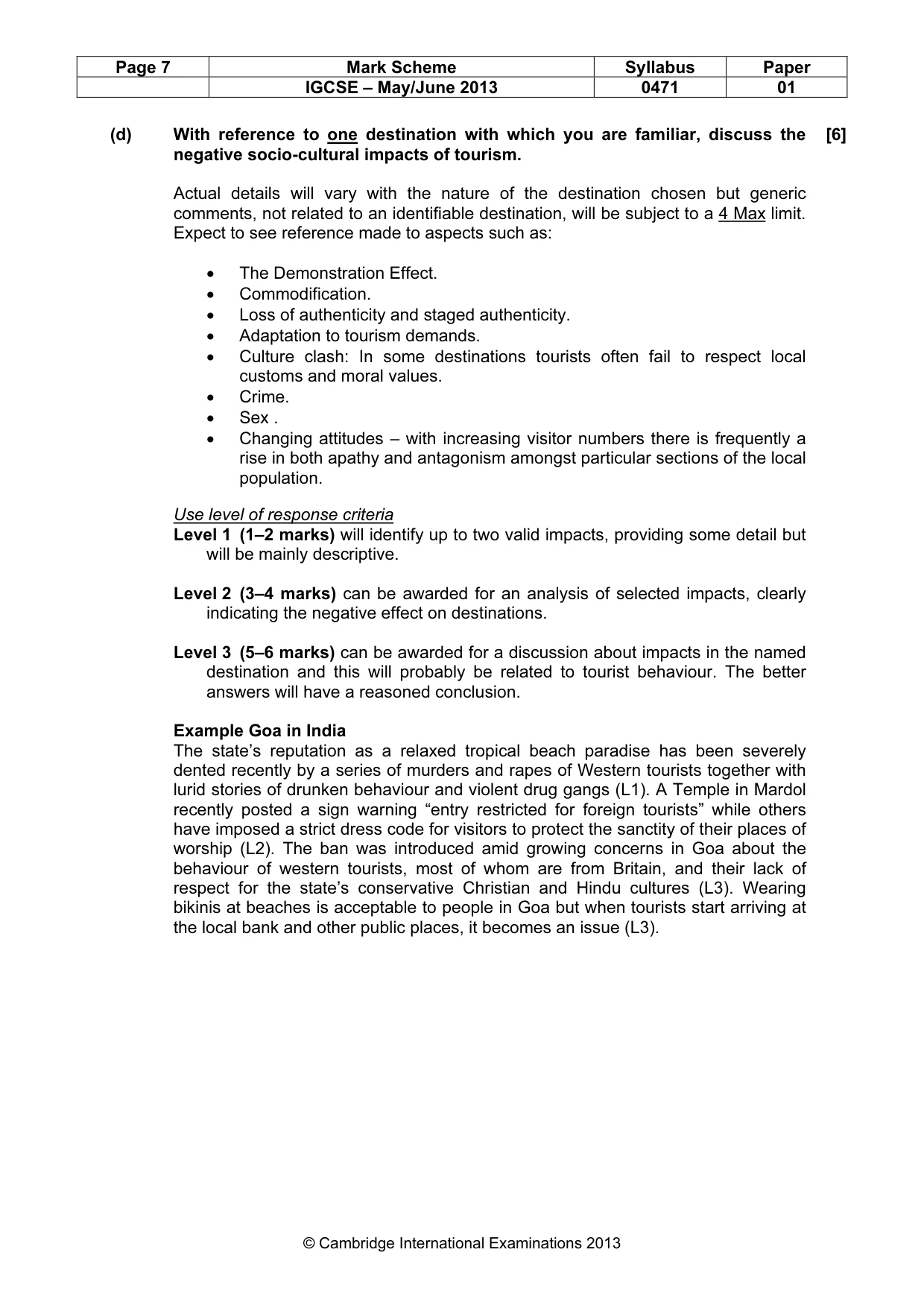 Mark scheme, page 7 of 9