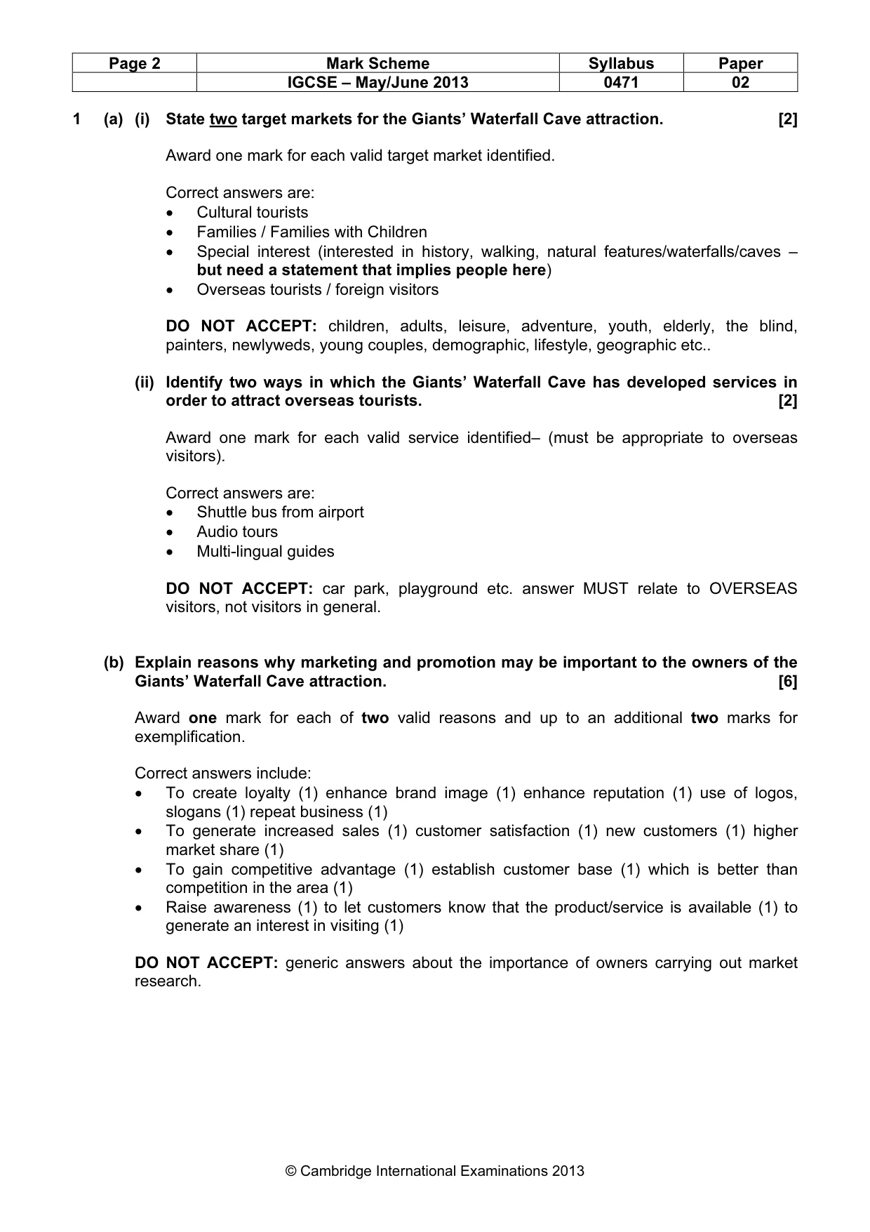 Mark scheme, page 2 of 9