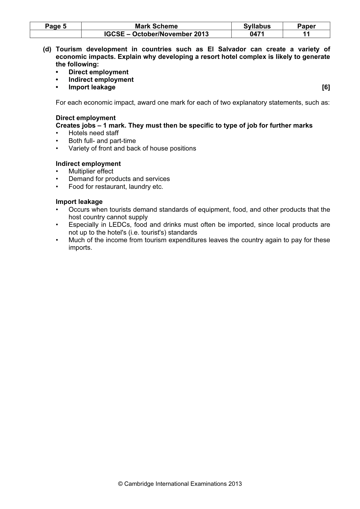Mark scheme, page 5 of 10