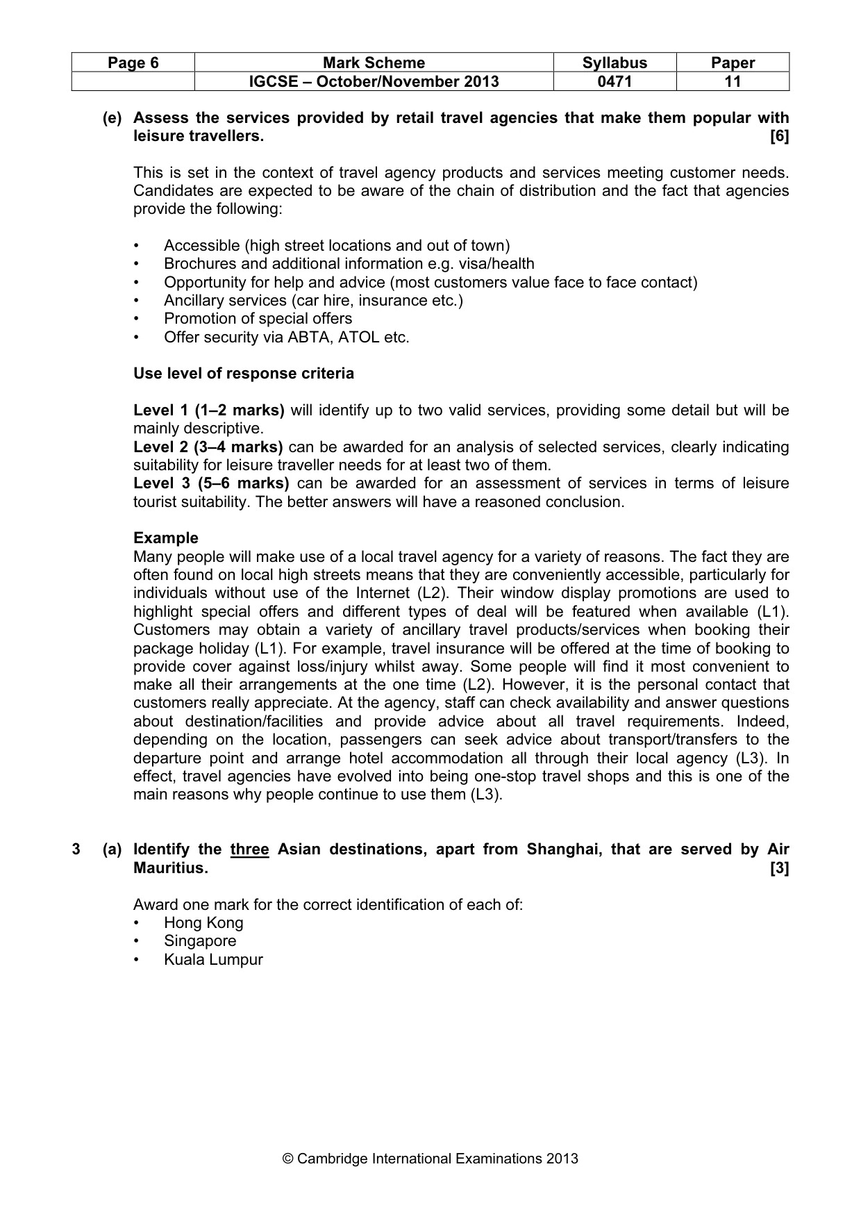 Mark scheme, page 6 of 10