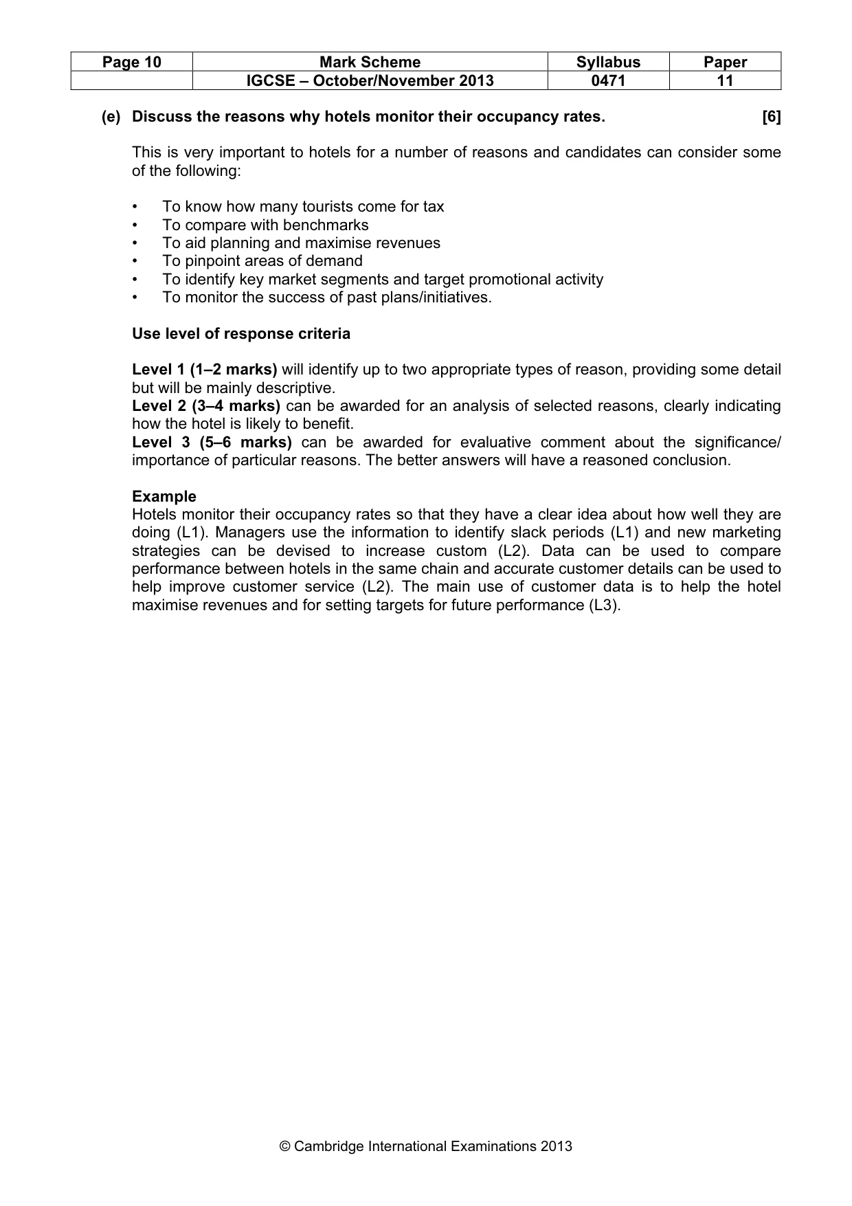 Mark scheme, page 10 of 10