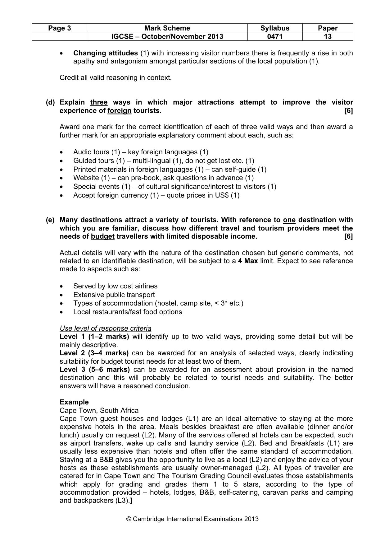 Mark scheme, page 3 of 9