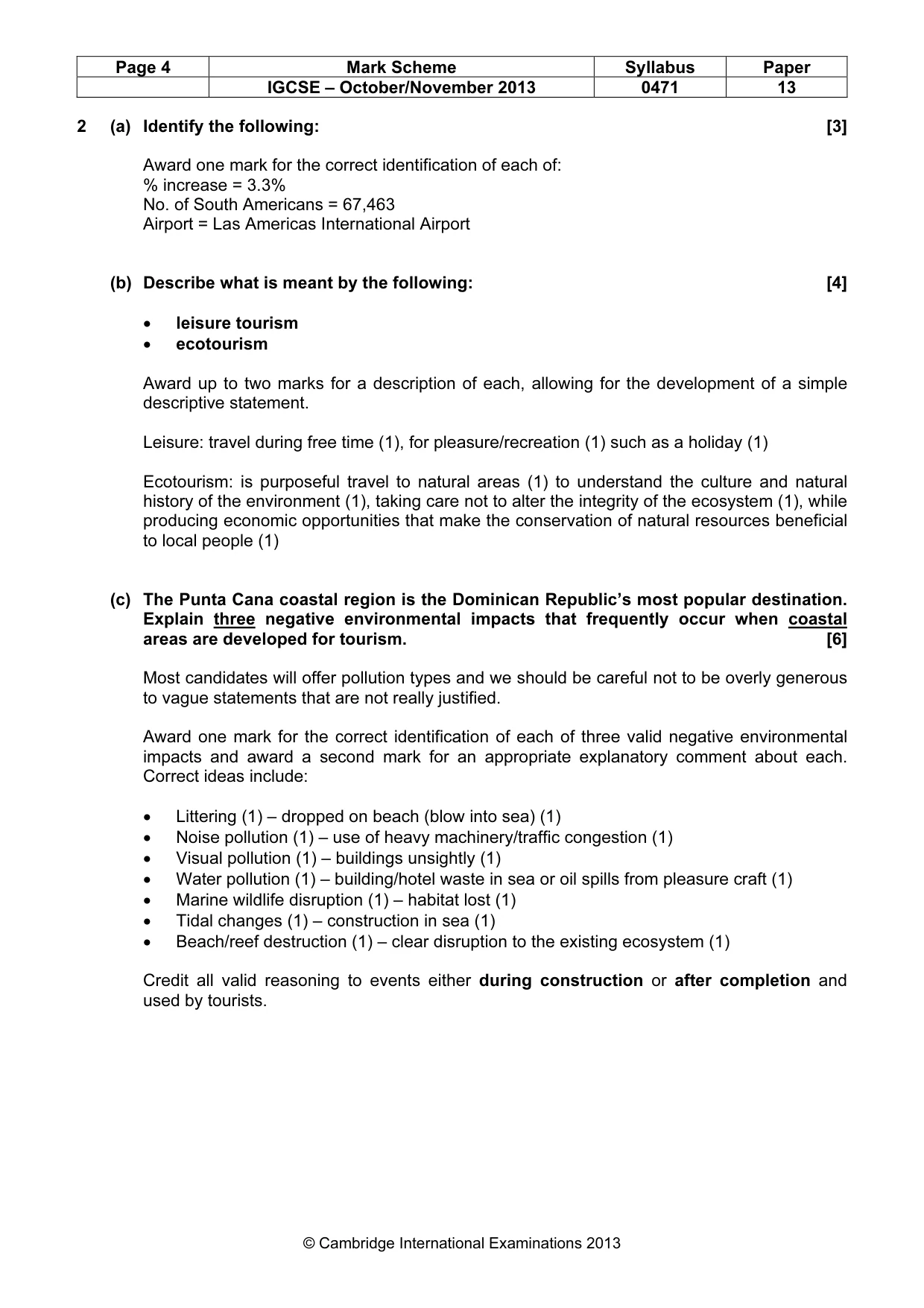 Mark scheme, page 4 of 9