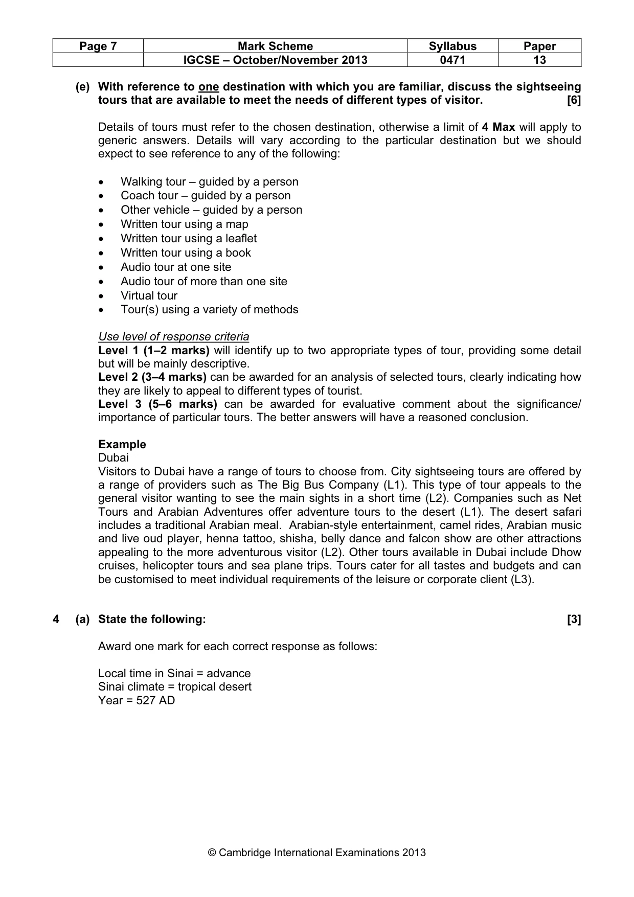 Mark scheme, page 7 of 9