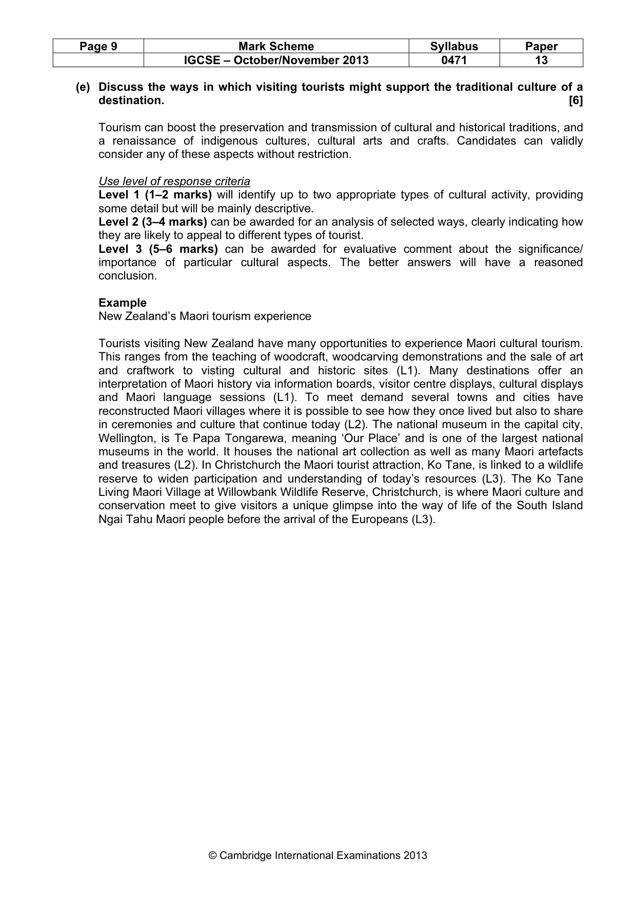 Mark scheme, page 9 of 9