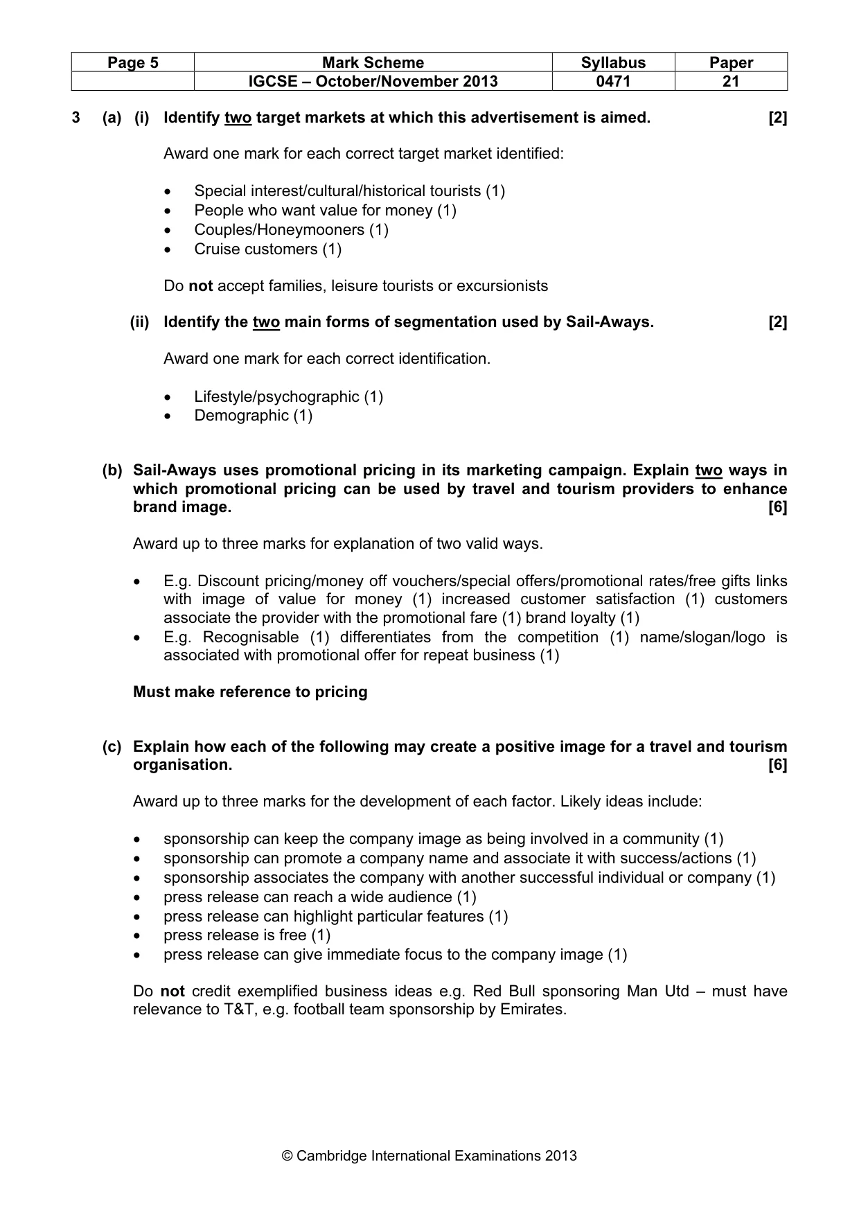 Mark scheme, page 5 of 8