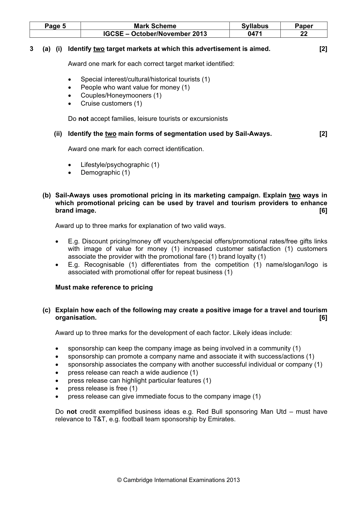 Mark scheme, page 5 of 8