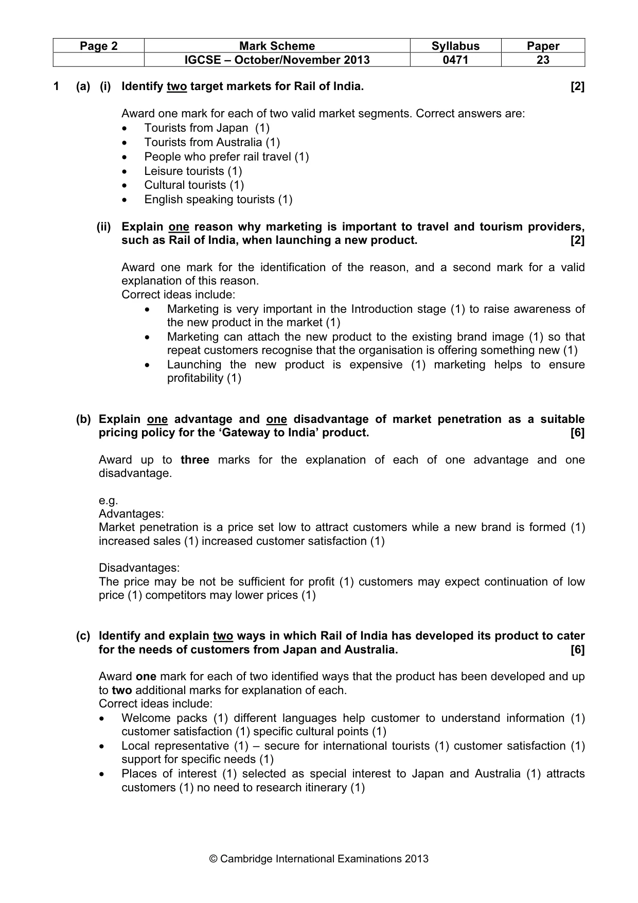 Mark scheme, page 2 of 7