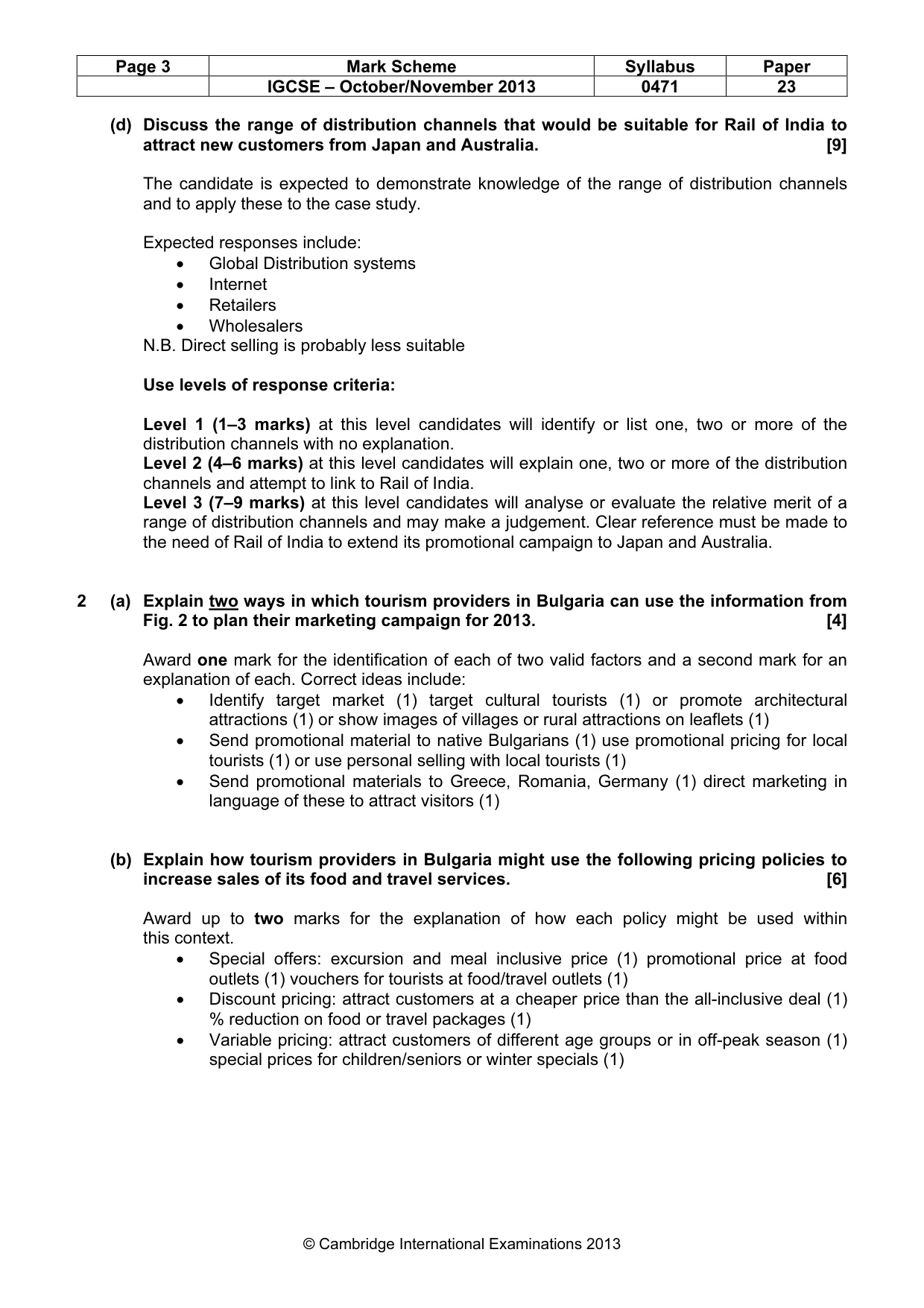 Mark scheme, page 3 of 7