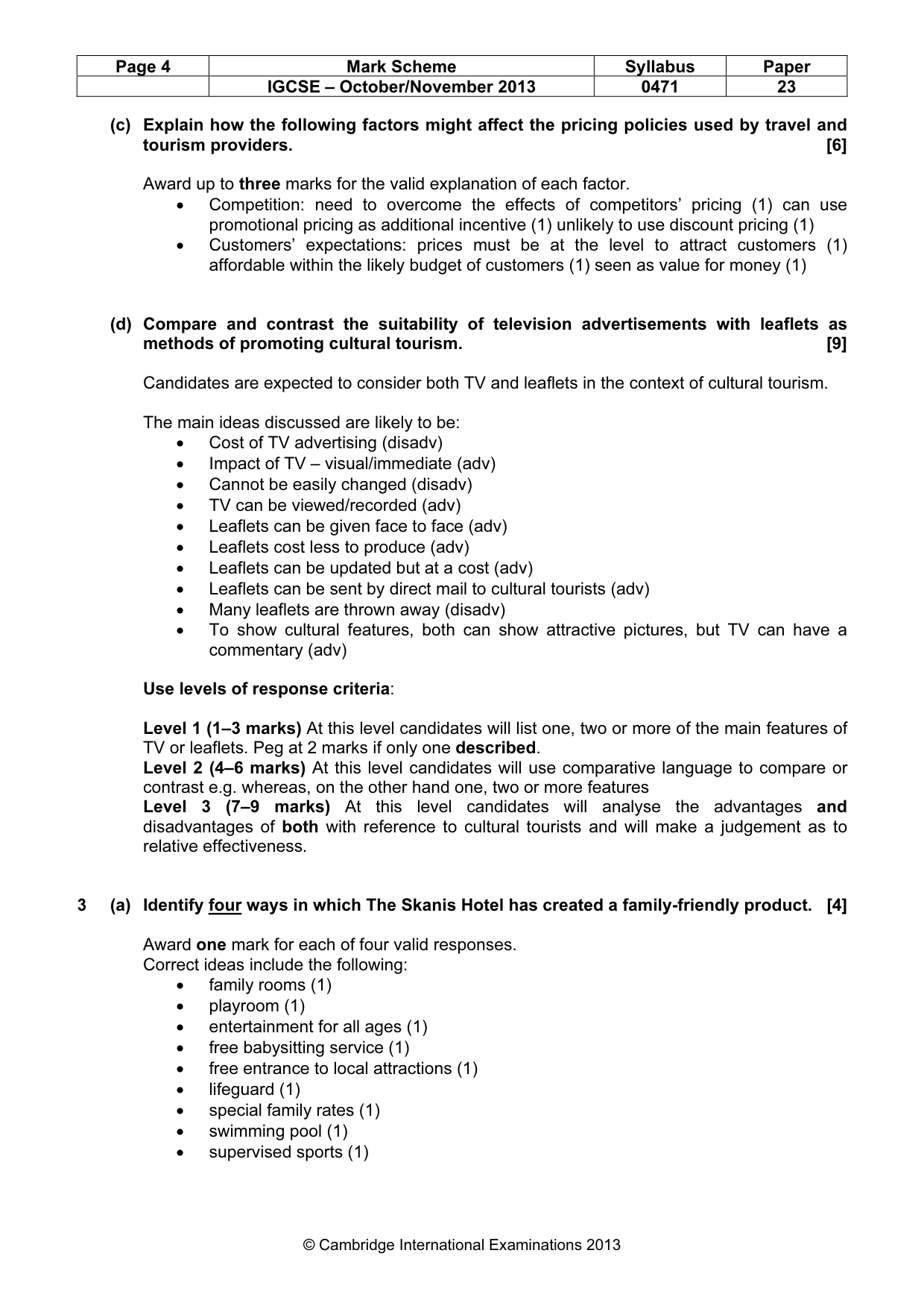 Mark scheme, page 4 of 7