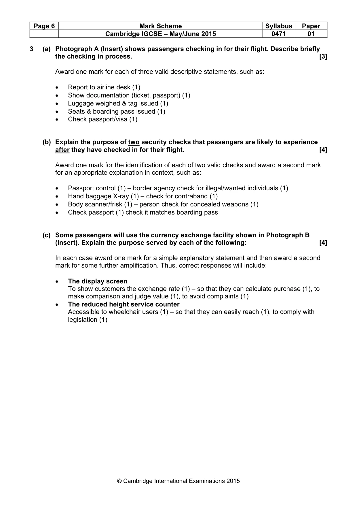 Mark scheme, page 6 of 10
