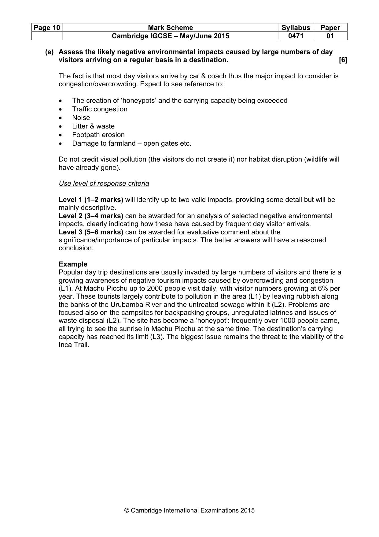Mark scheme, page 10 of 10