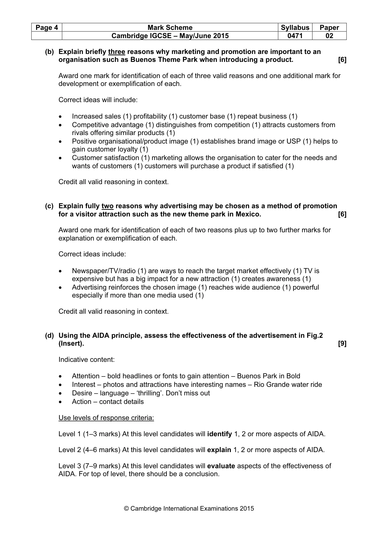 Mark scheme, page 4 of 8