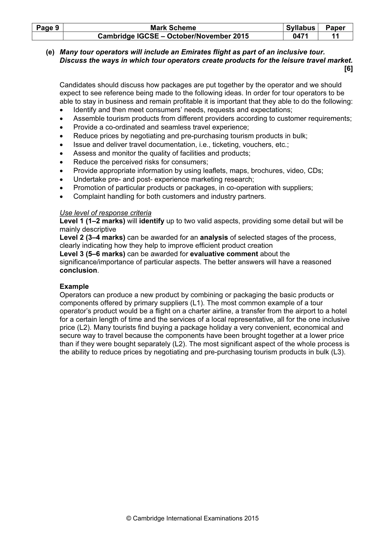 Mark scheme, page 9 of 9