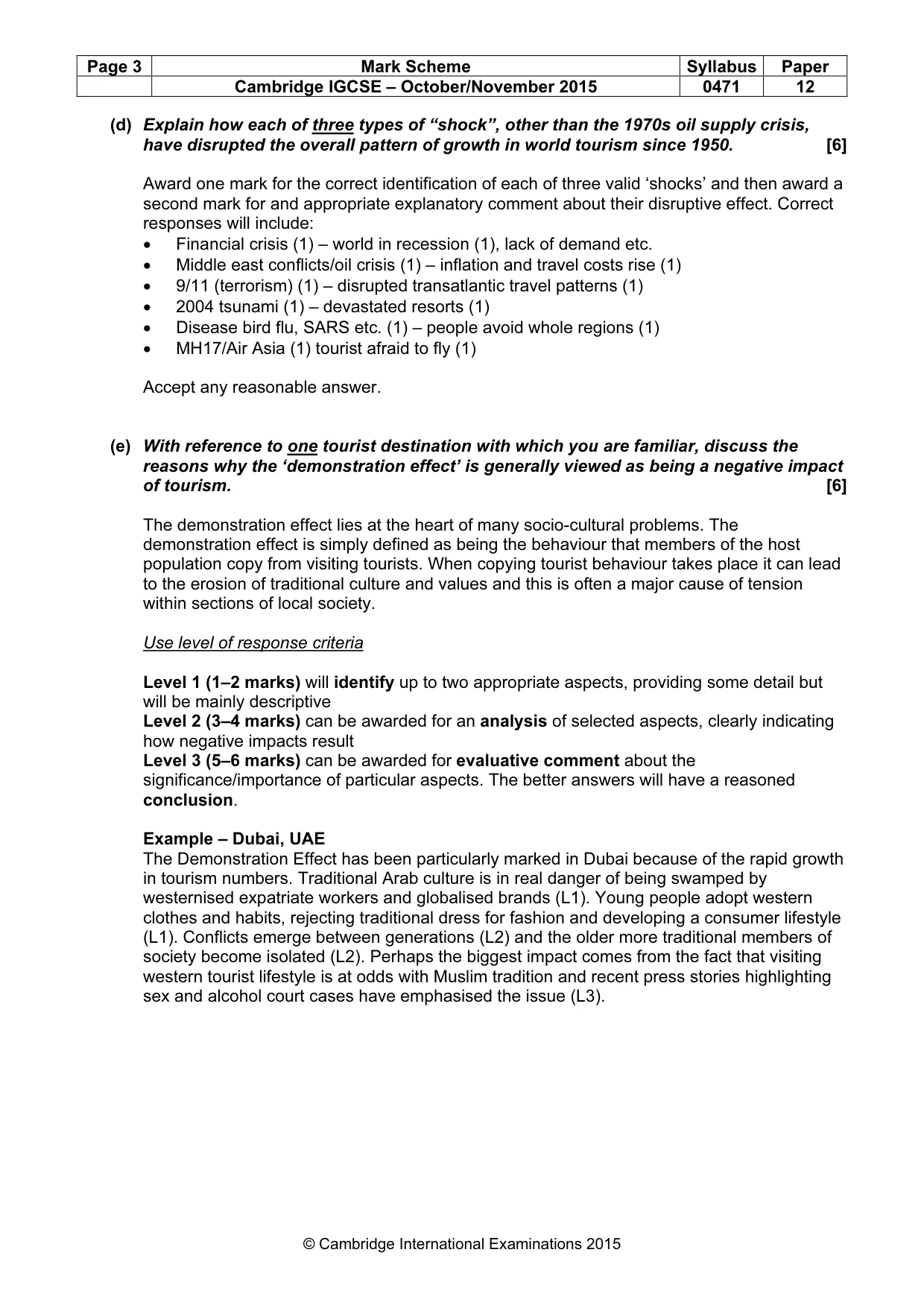 Mark scheme, page 3 of 9