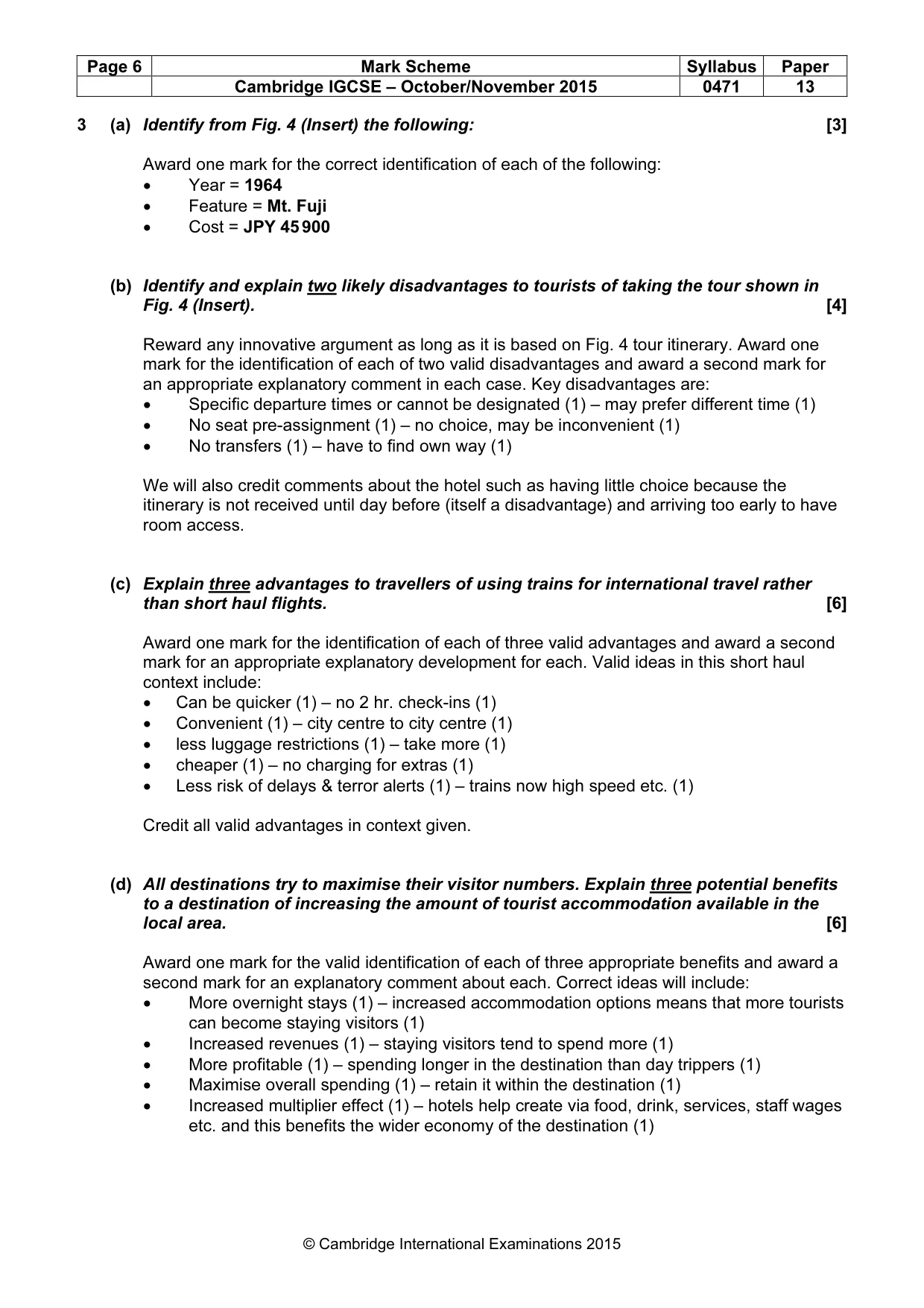 Mark scheme, page 6 of 9