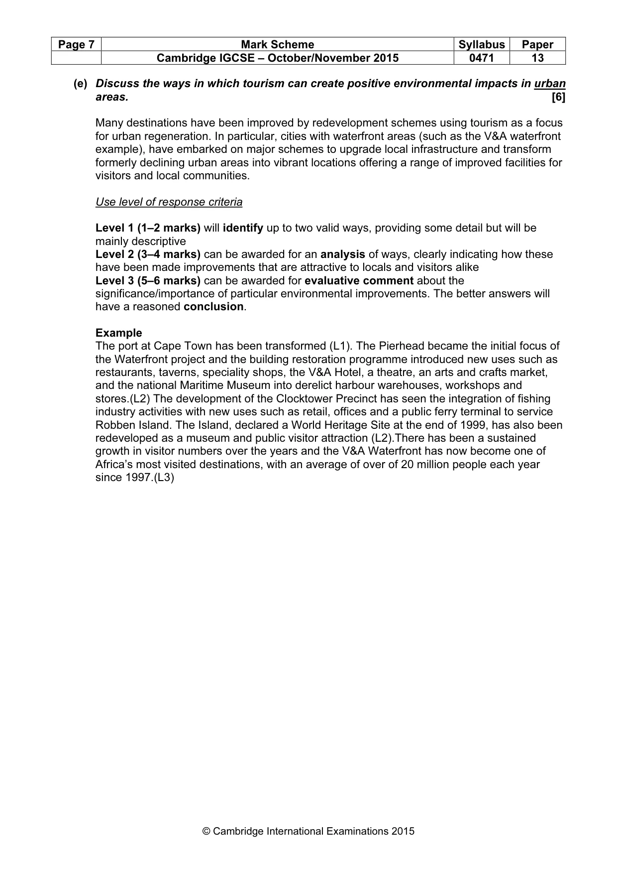 Mark scheme, page 7 of 9