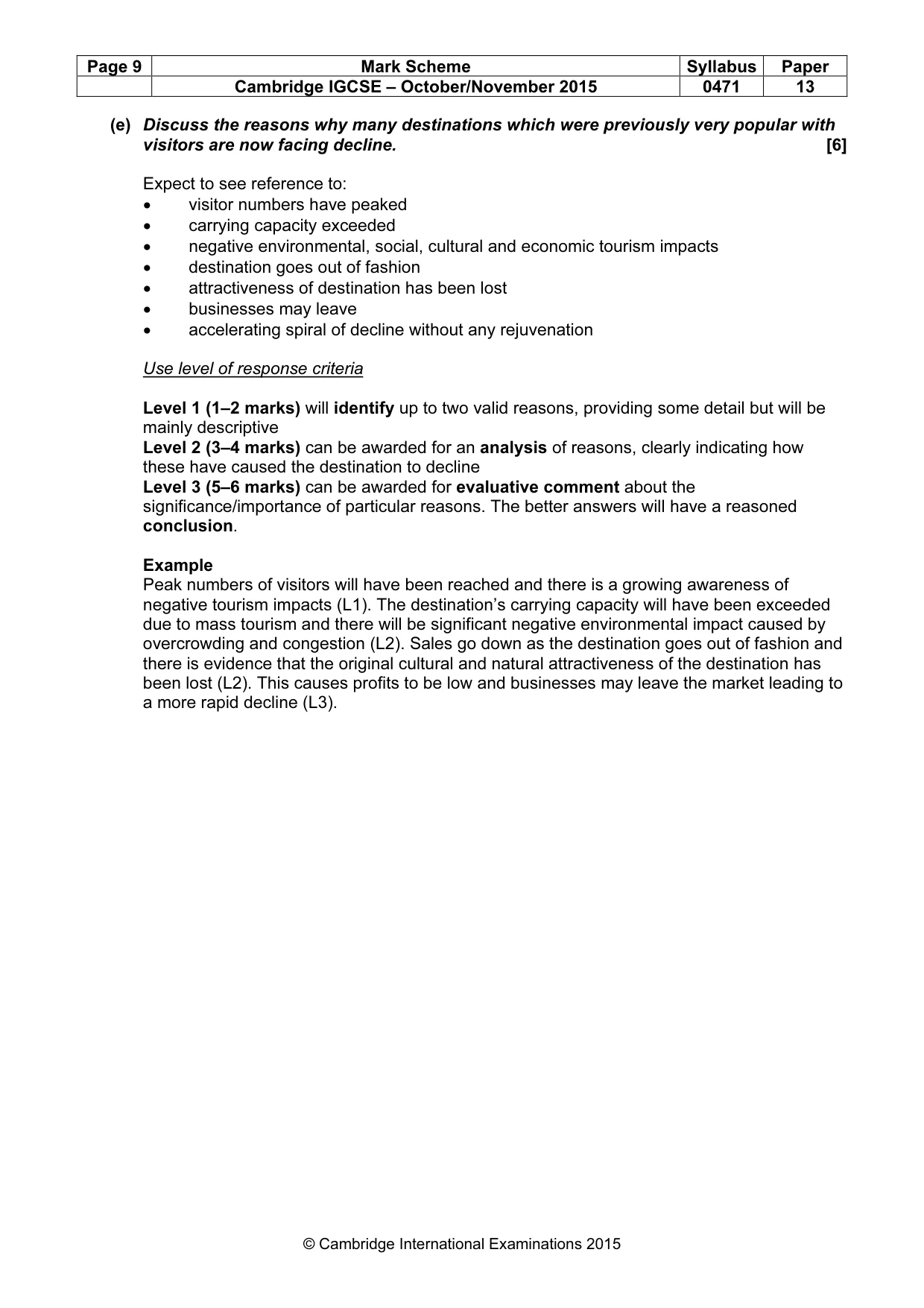 Mark scheme, page 9 of 9