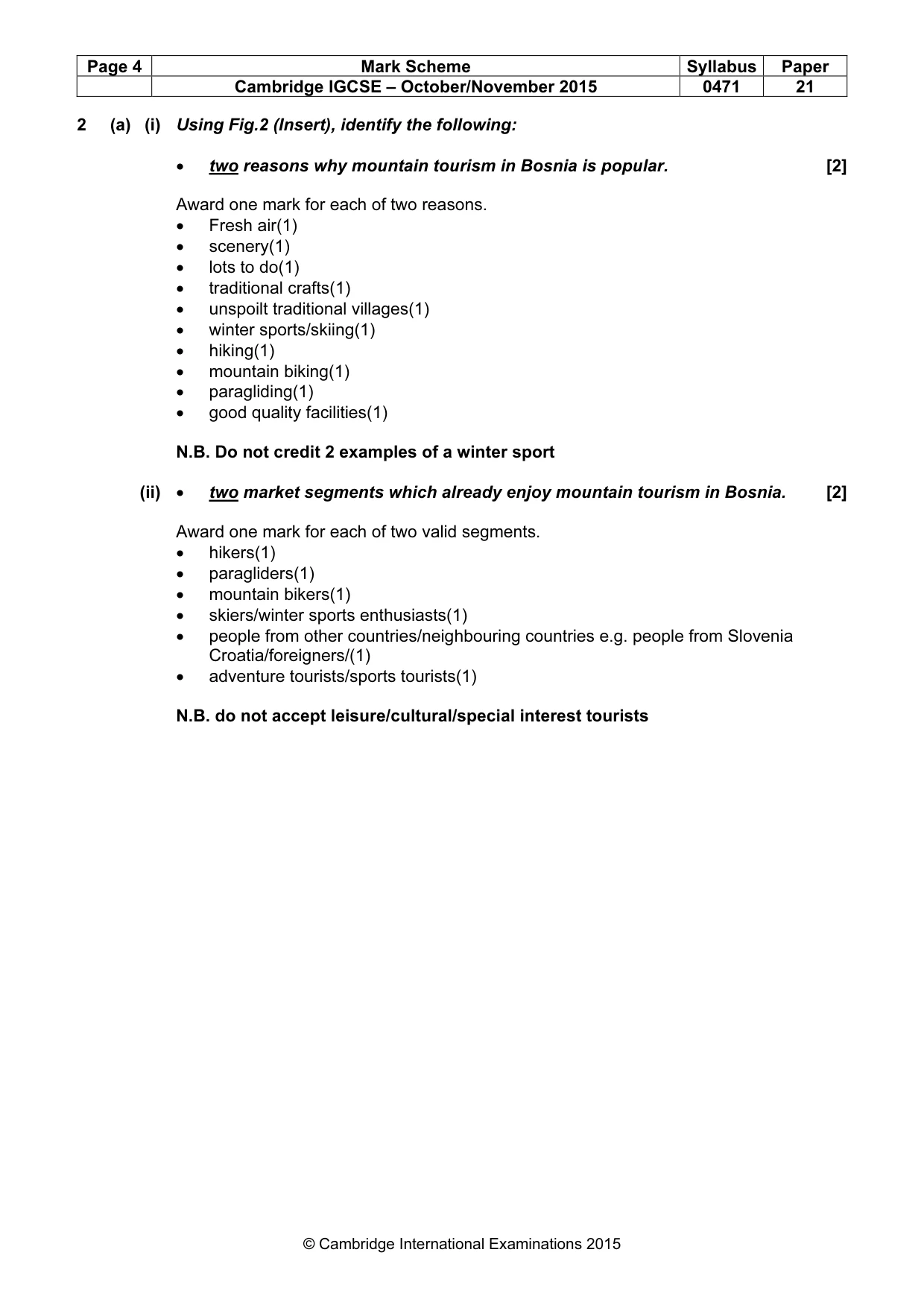 Mark scheme, page 4 of 9