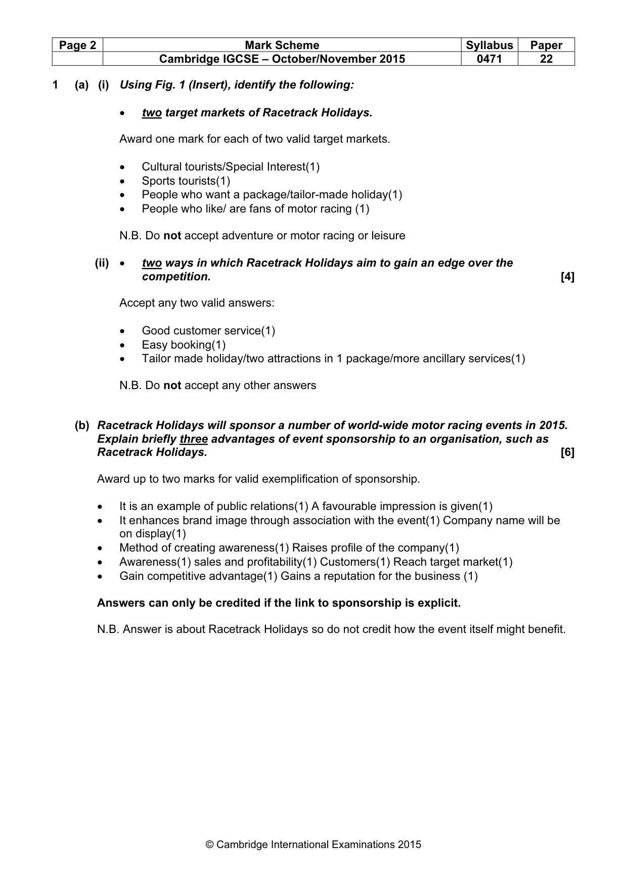 Mark scheme, page 2 of 9