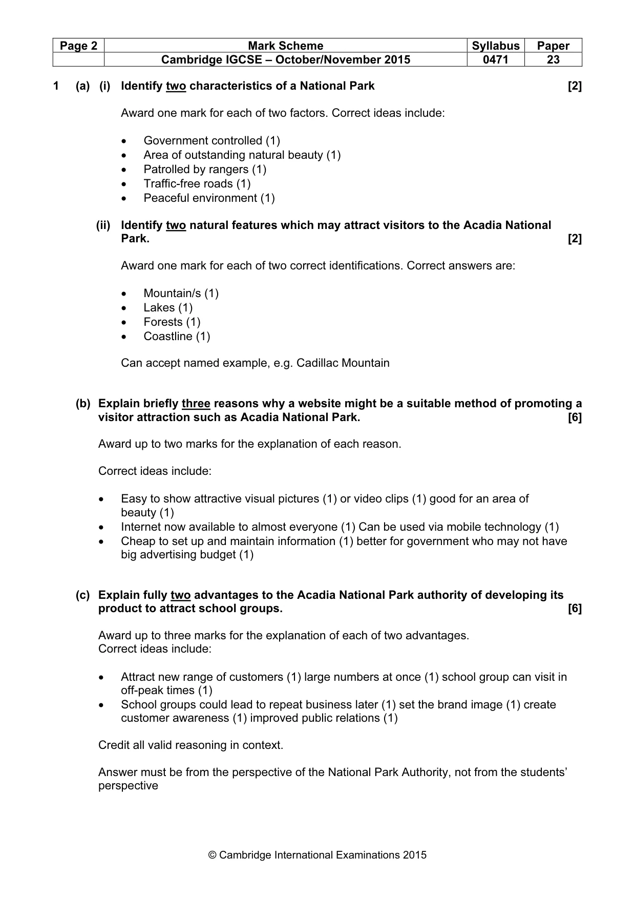 Mark scheme, page 2 of 8