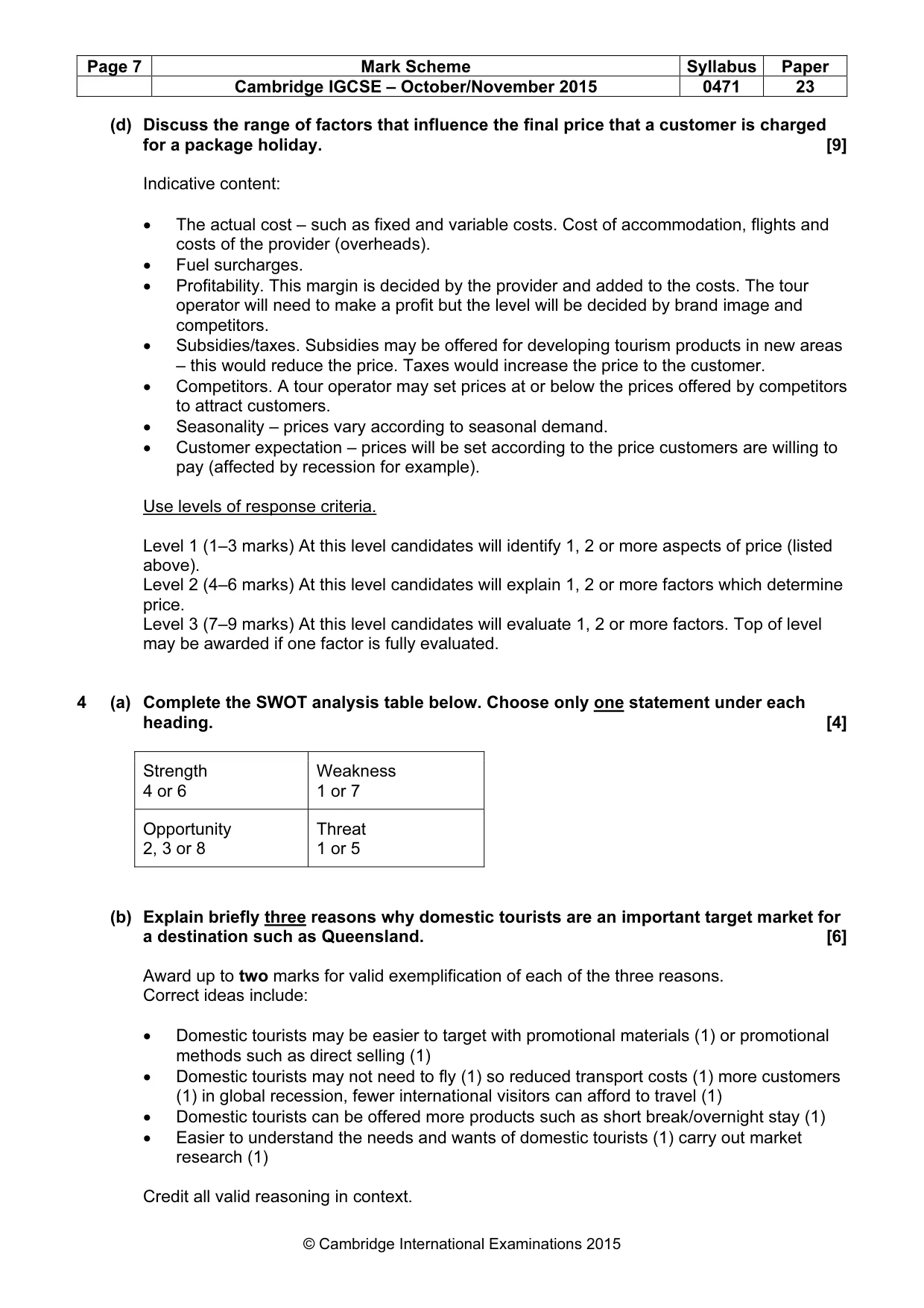Mark scheme, page 7 of 8