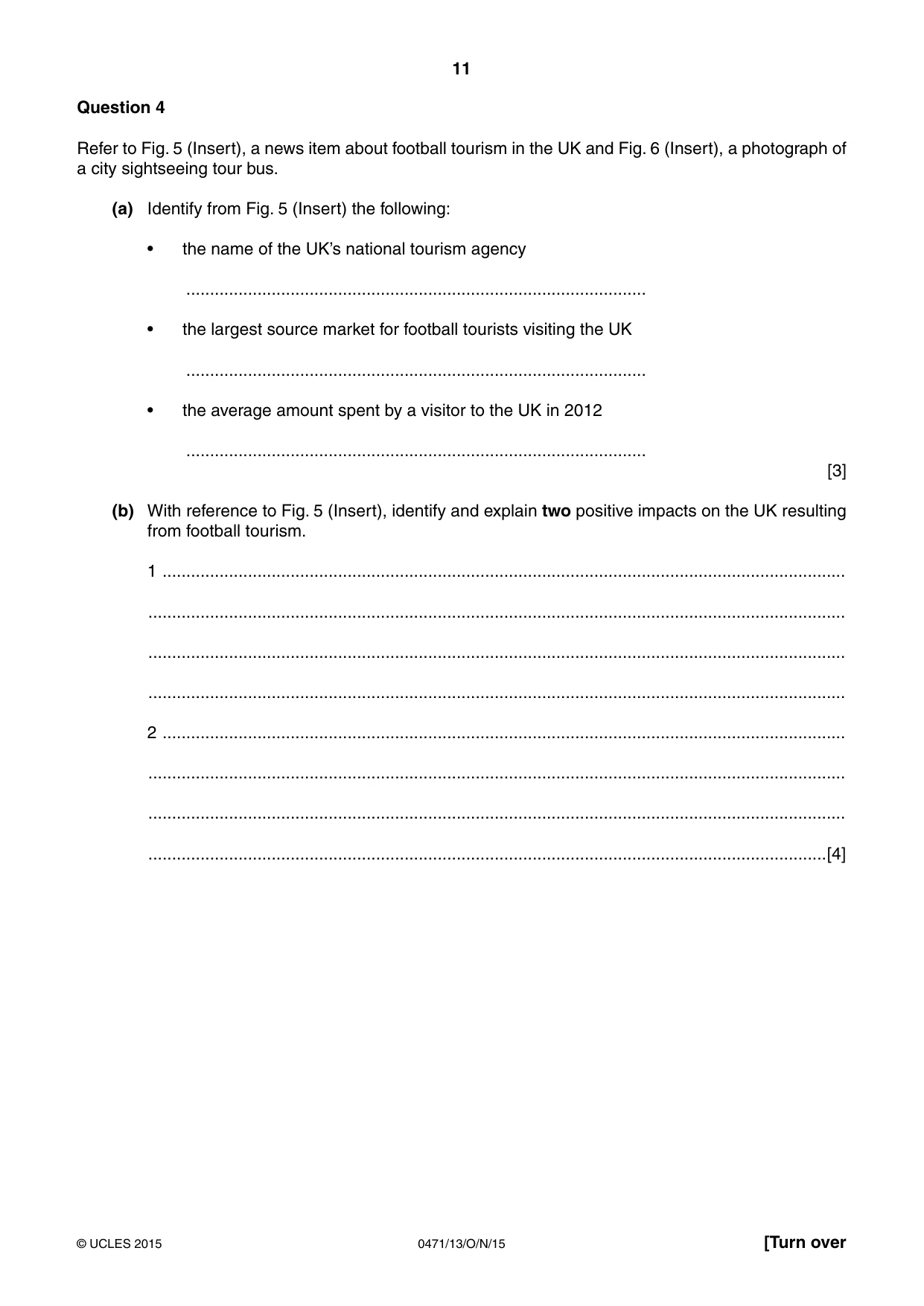 Cambridge IGCSE Travel and Tourism 0471 2015 Oct/Nov Paper 1 · Variant 3 question paper, page 11 of 16