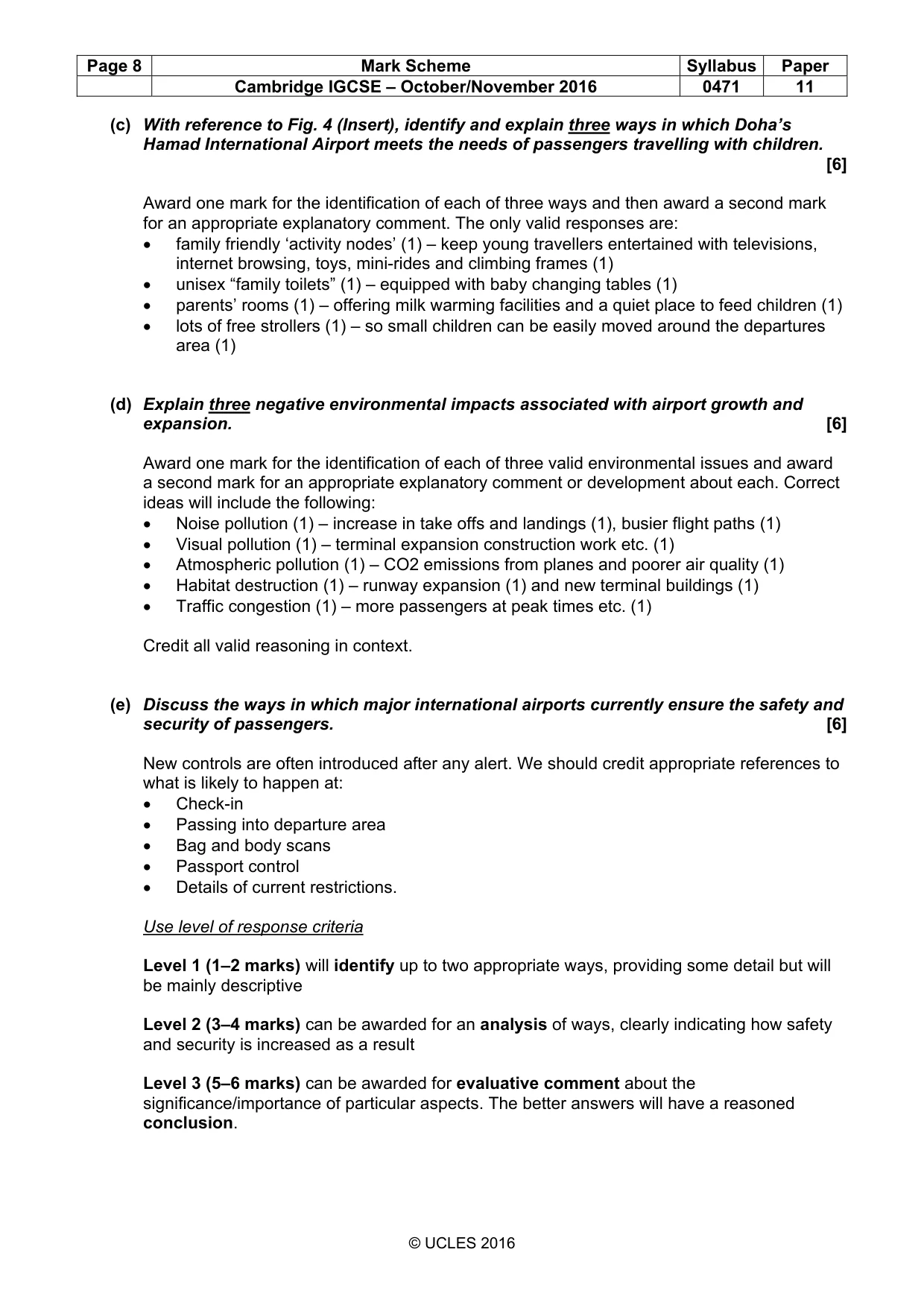 Mark scheme, page 8 of 9
