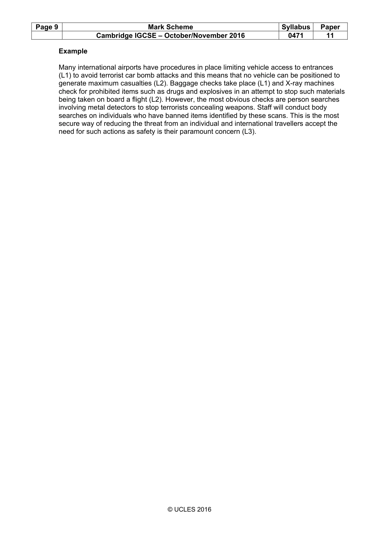Mark scheme, page 9 of 9