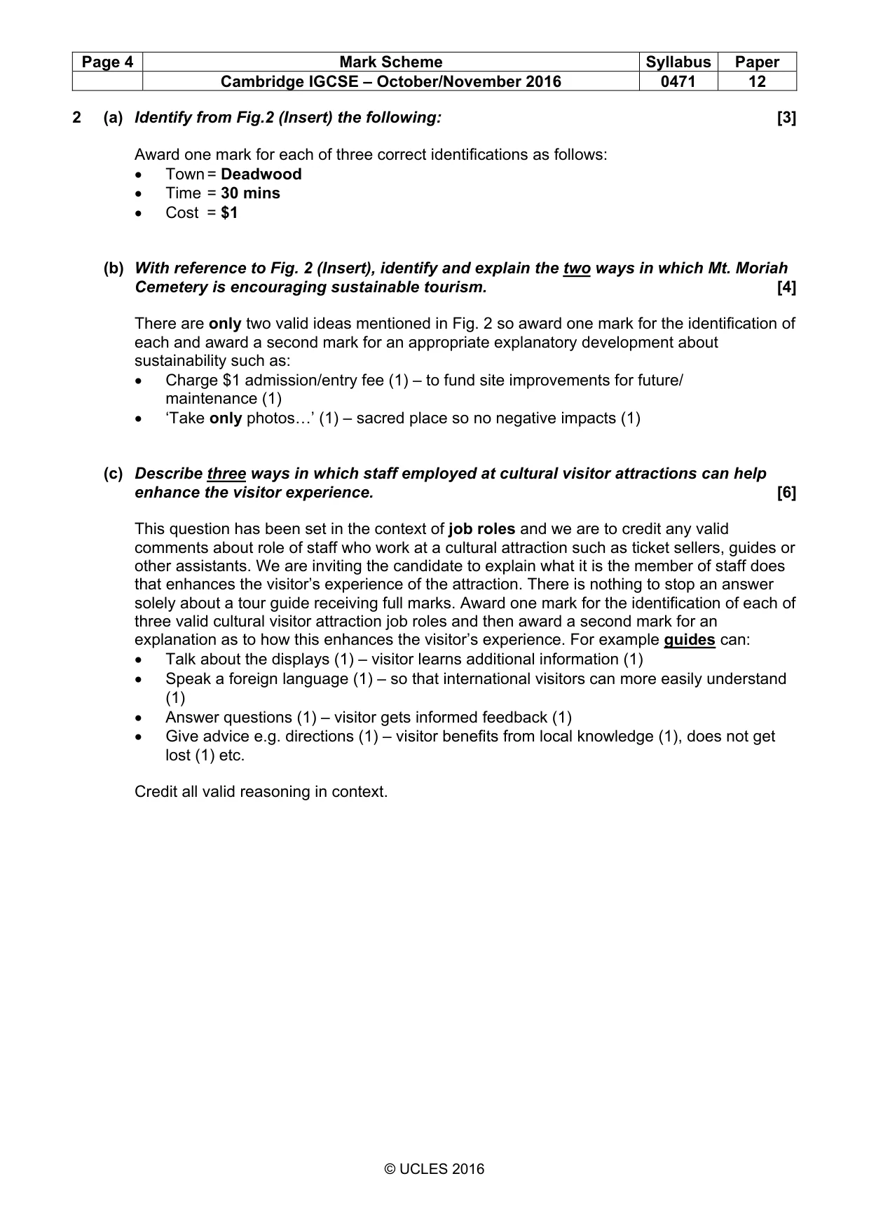 Mark scheme, page 4 of 10