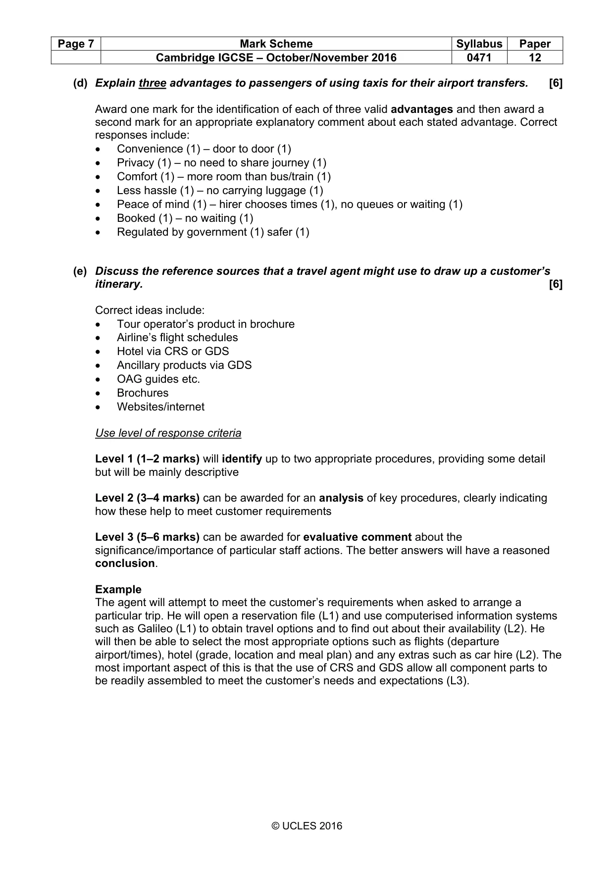 Mark scheme, page 7 of 10