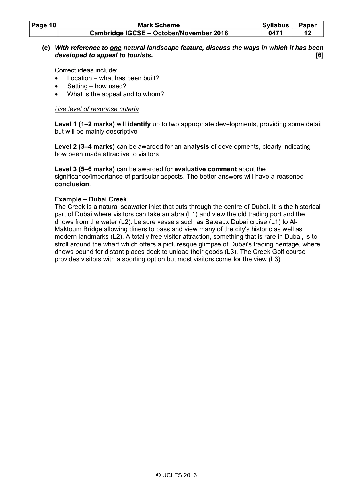 Mark scheme, page 10 of 10