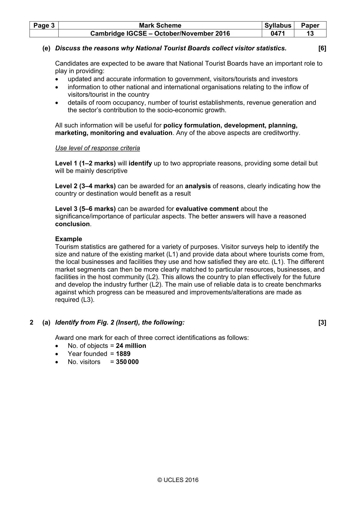 Mark scheme, page 3 of 9