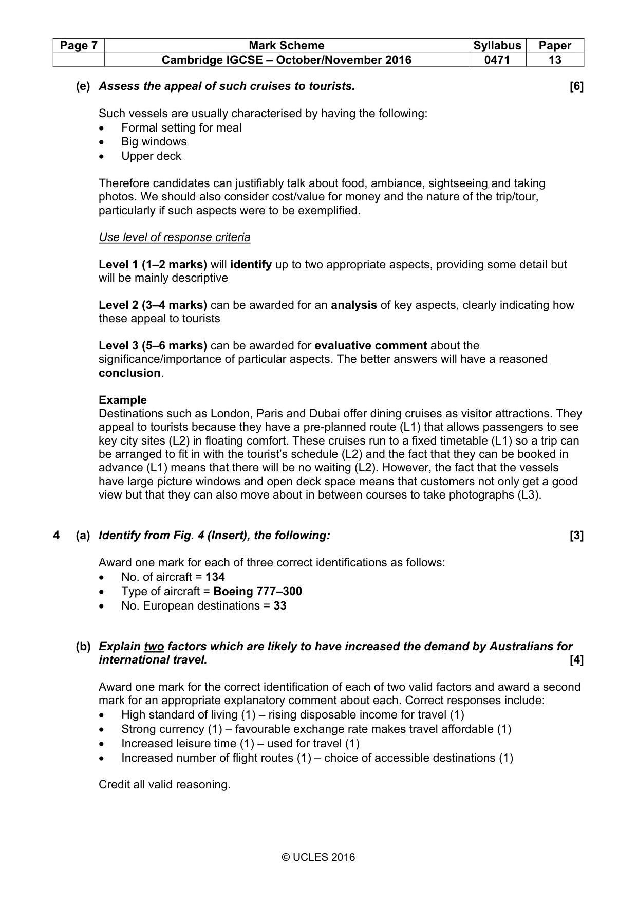 Mark scheme, page 7 of 9