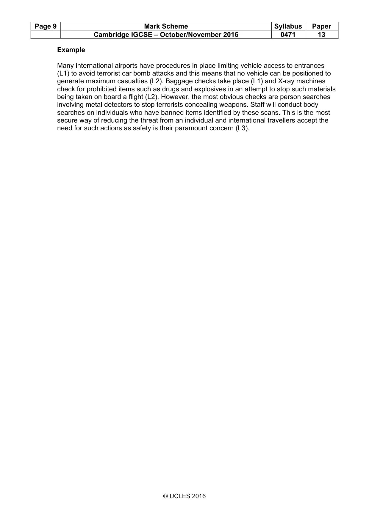 Mark scheme, page 9 of 9