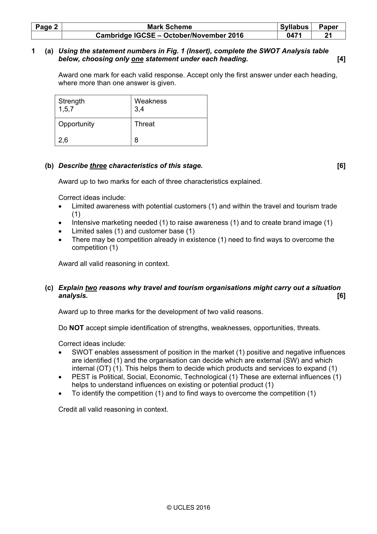 Mark scheme, page 2 of 8