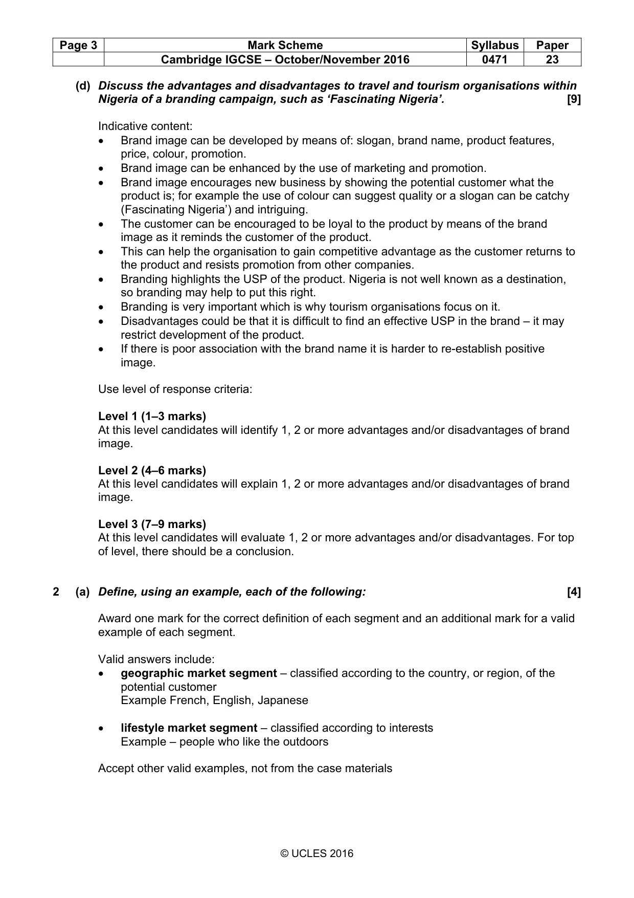 Mark scheme, page 3 of 8